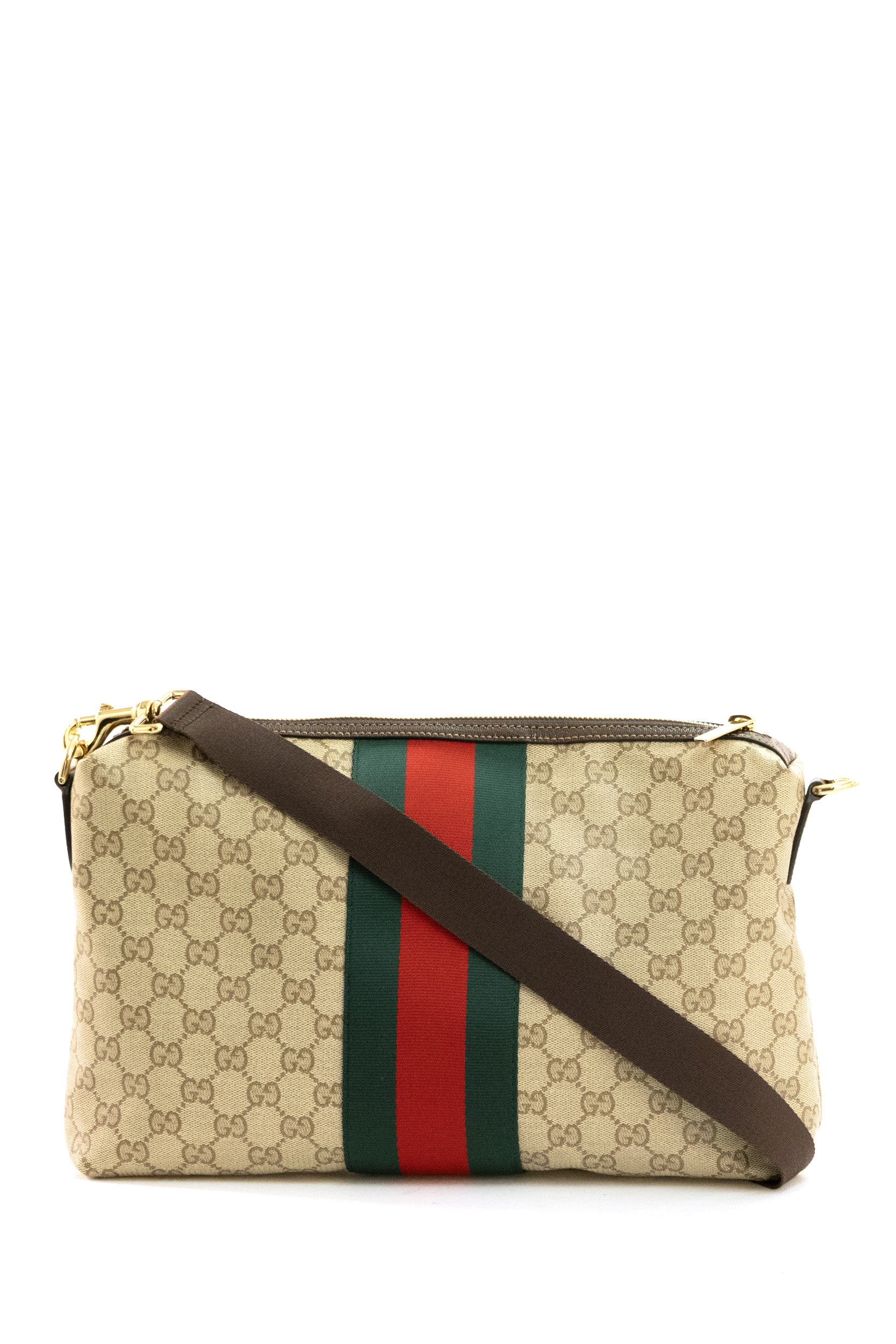 Gucci Borsa a tracolla in tessuto GG color sabbia e marrone
