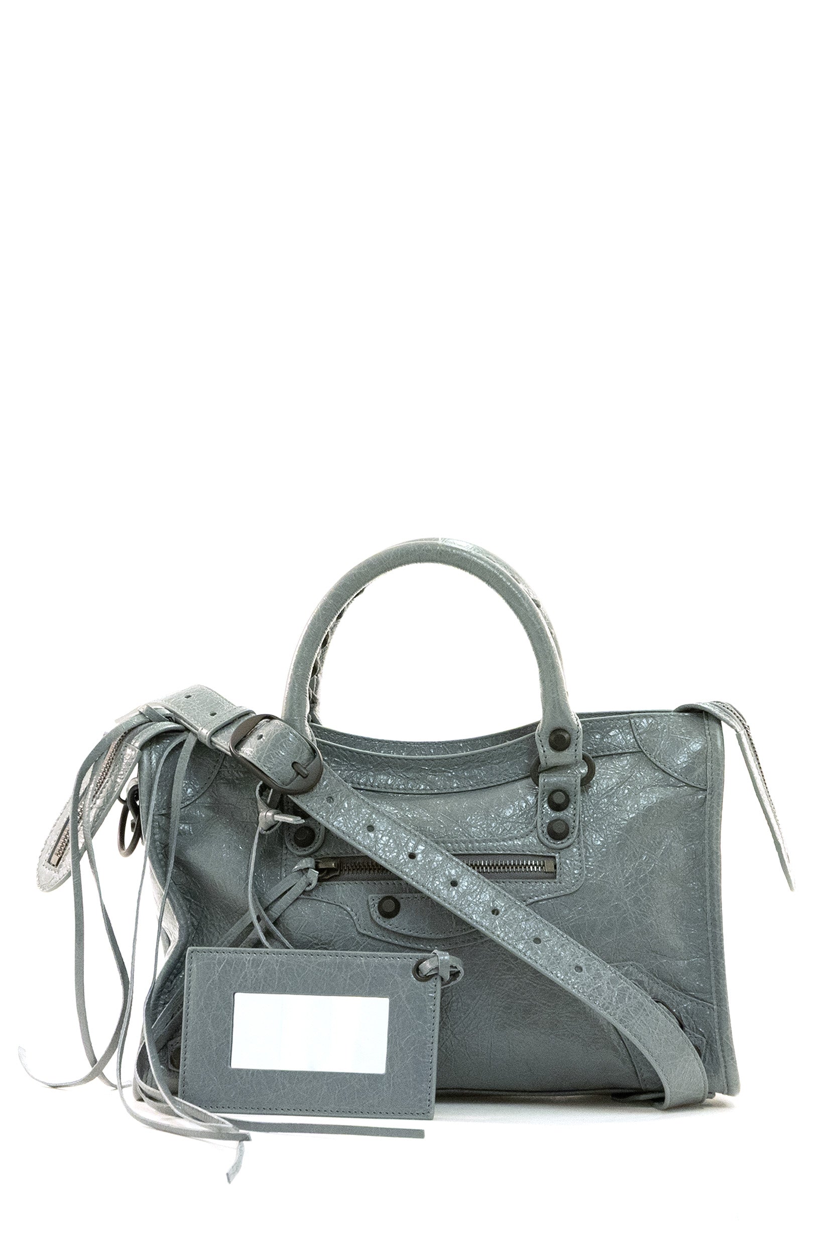 Balenciaga Borsa Le City small in pelle Arena di colore grigio