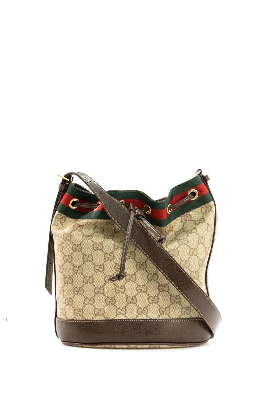 Gucci Mini borsa a secchiello Gucci Venice in tessuto GG sabbia e marrone