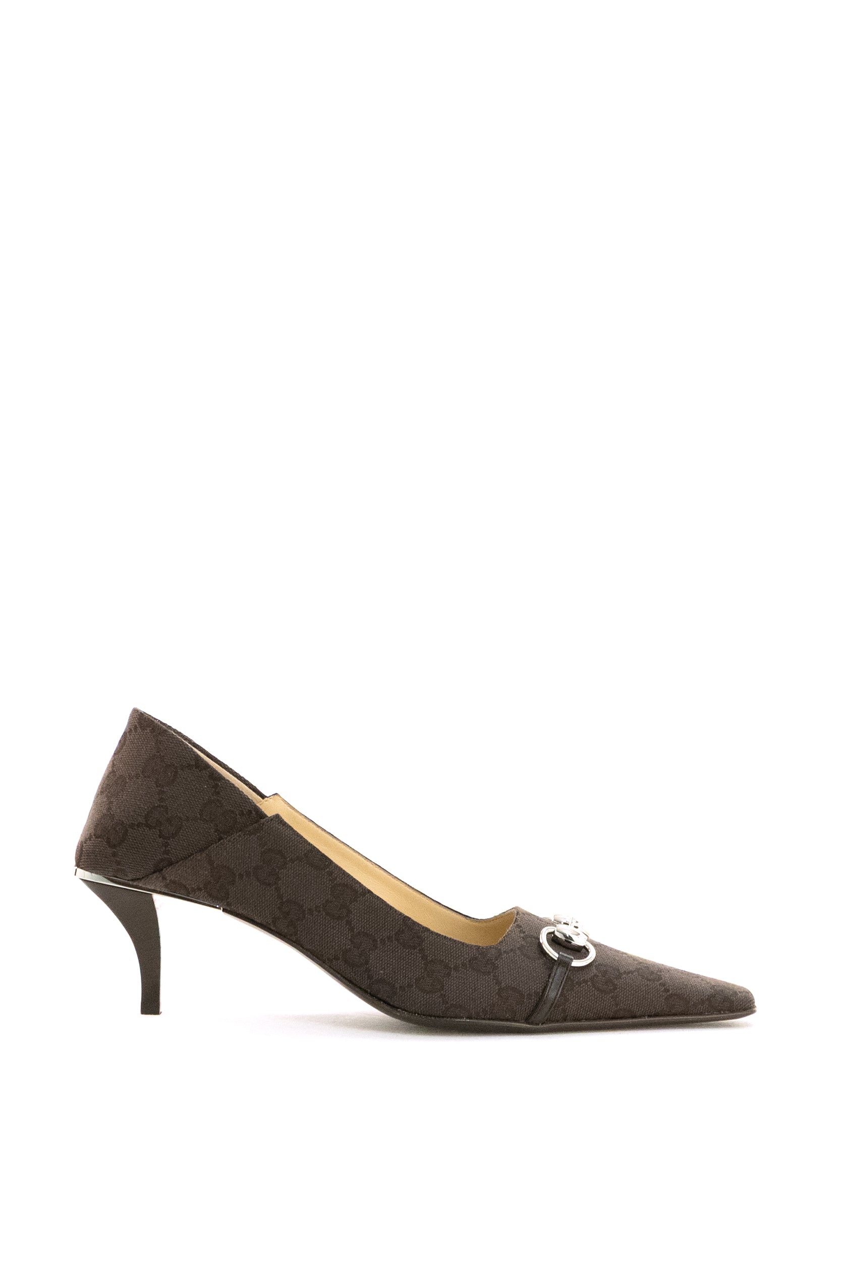 Gucci Décolleté Vittoria in tessuto GG marrone scuro