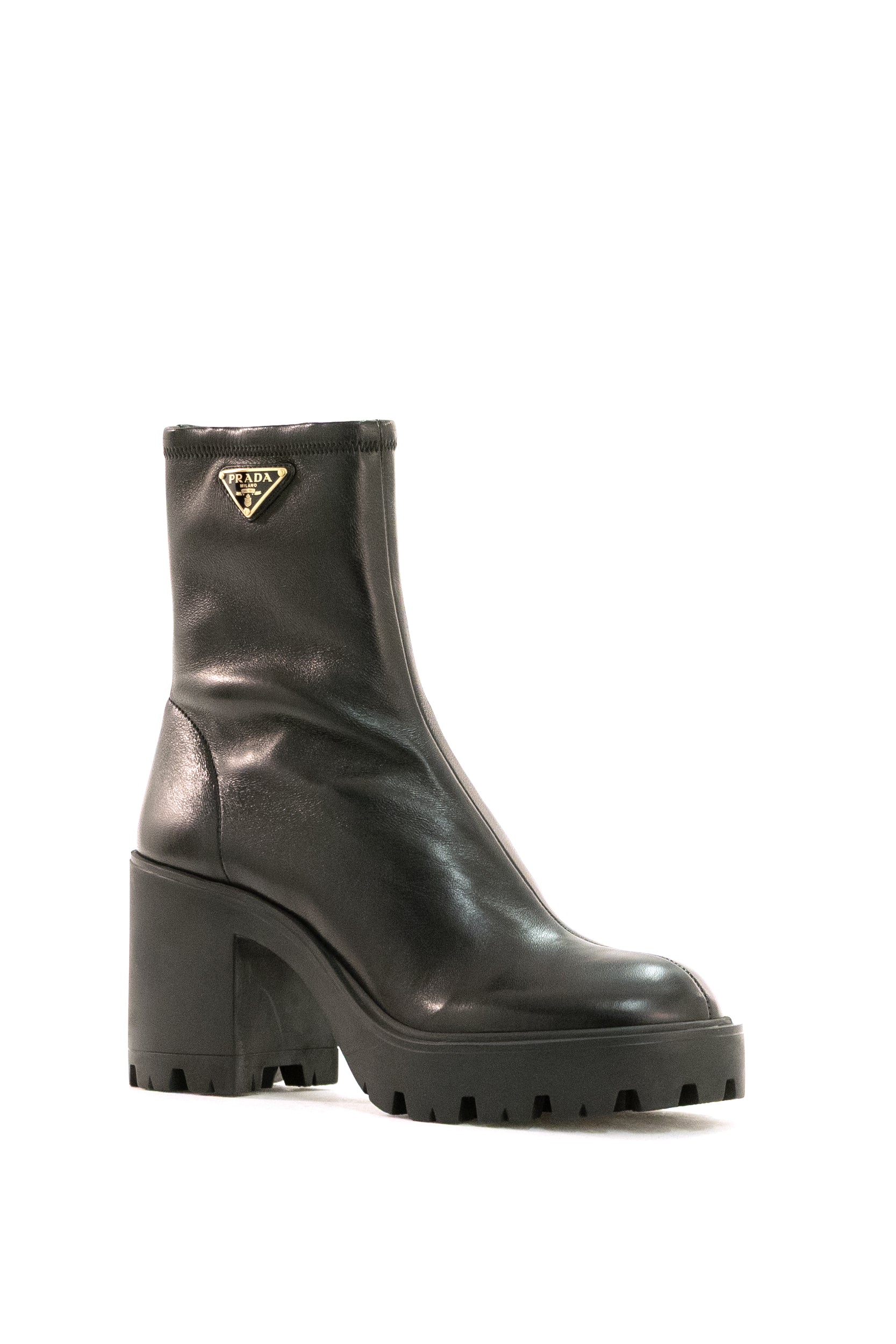 Prada Tronchetti in nappa stretch di colore nero, view 2