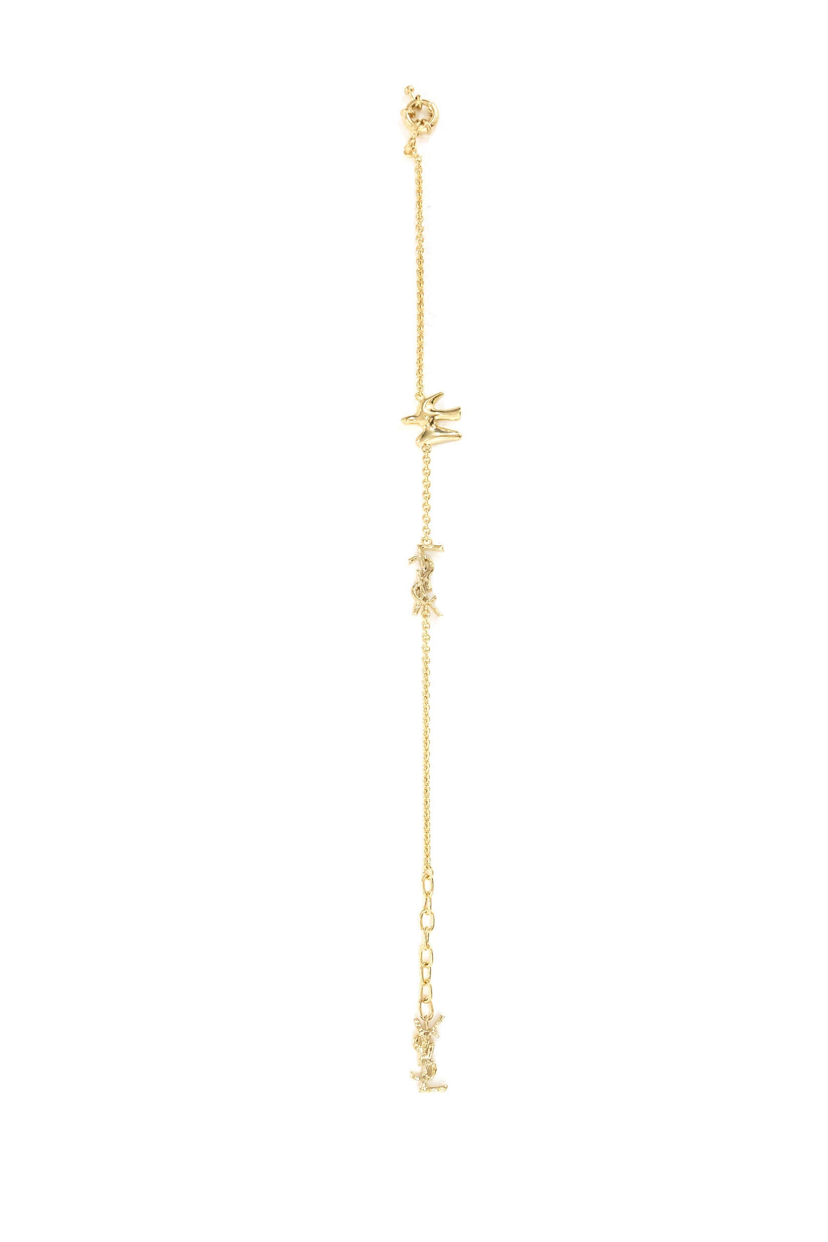 Saint Laurent Bracciale motivo colomba Cassandre in metallo color oro