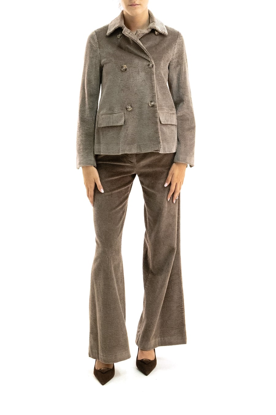 KILTIE Giacca in velluto a coste di colore beige, view 2