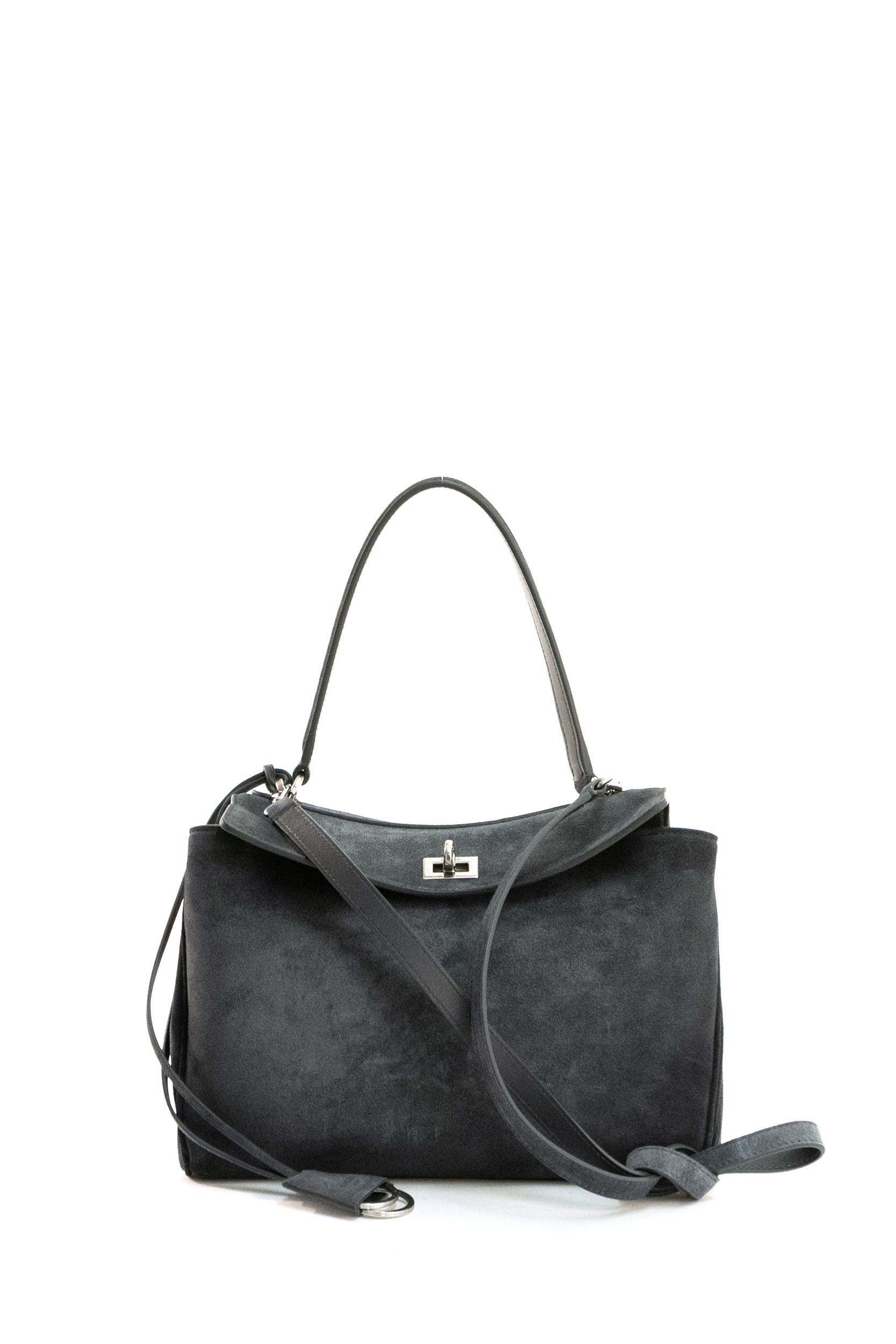 Balenciaga Borsa Rodeo in suede di colore grigio
