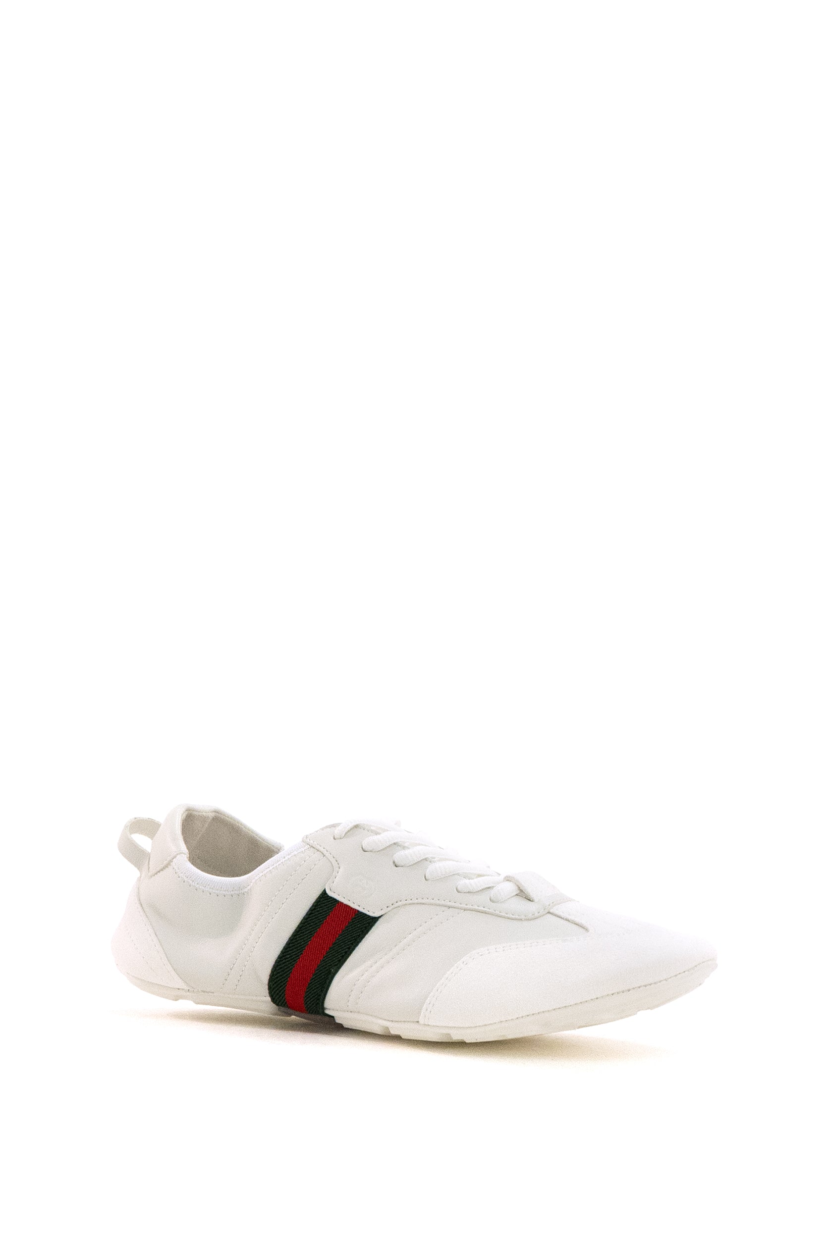 Gucci Sneakers Flex in suede e pelle di colore bianco, view 2