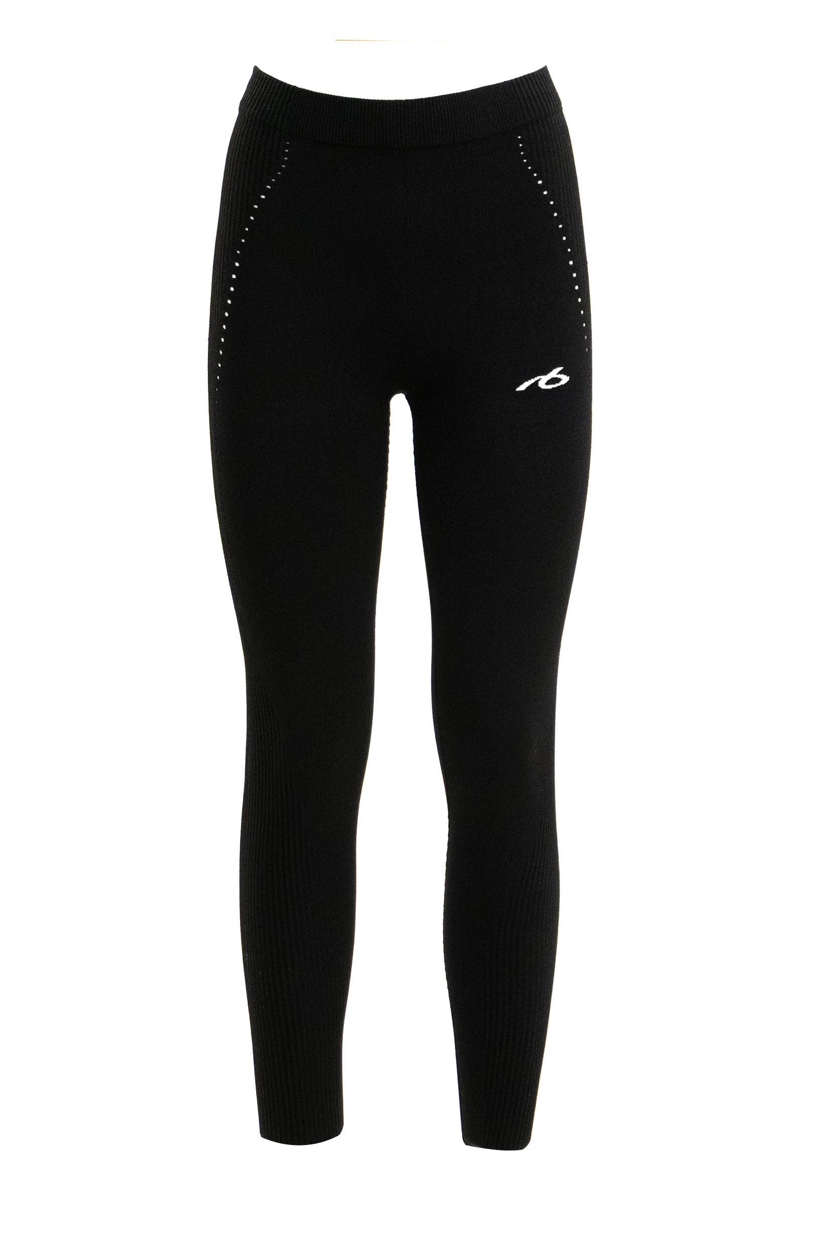 Balenciaga Leggings TechWear in maglia di viscosa a coste di colore nero