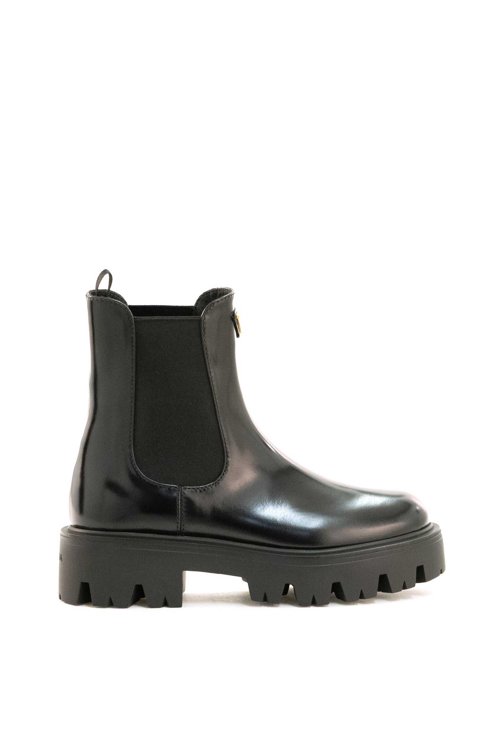 Prada Stivaletti chelsea in pelle spazzolata di colore nero