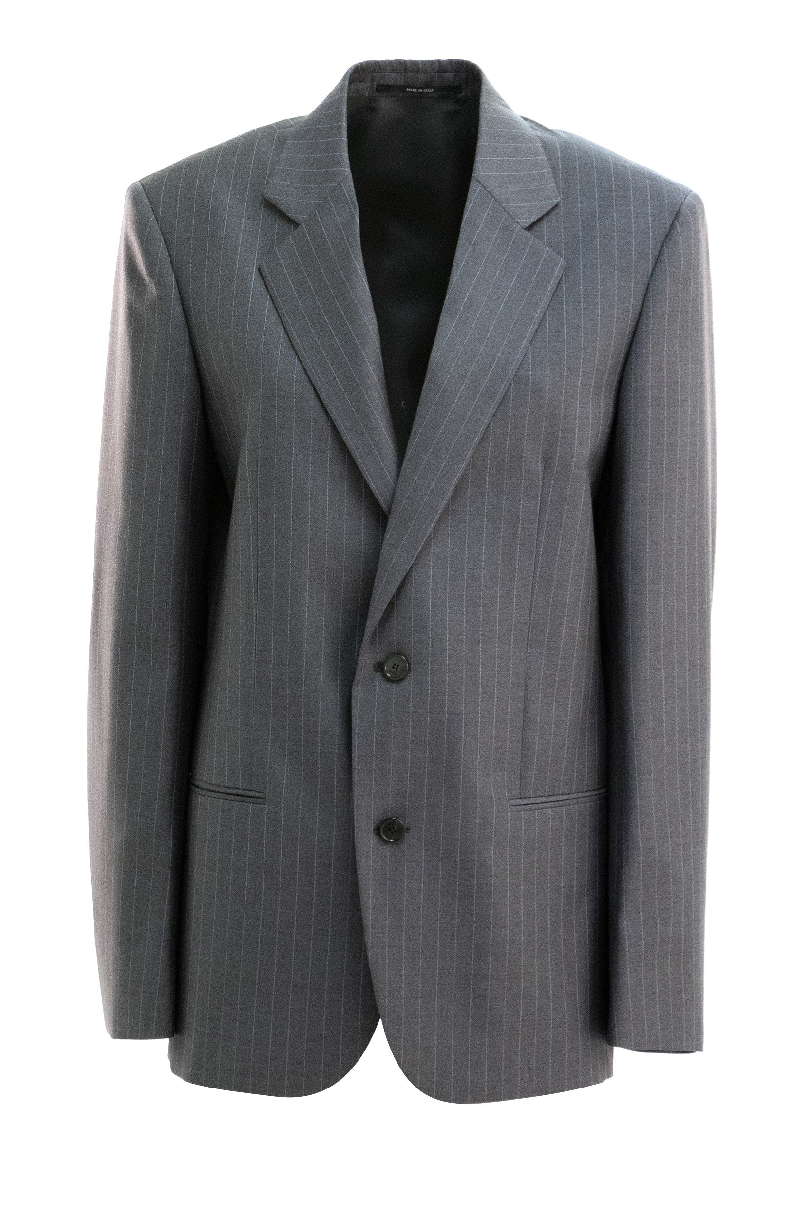 Gucci Giacca monopetto oversize in lana gessata di colore grigio