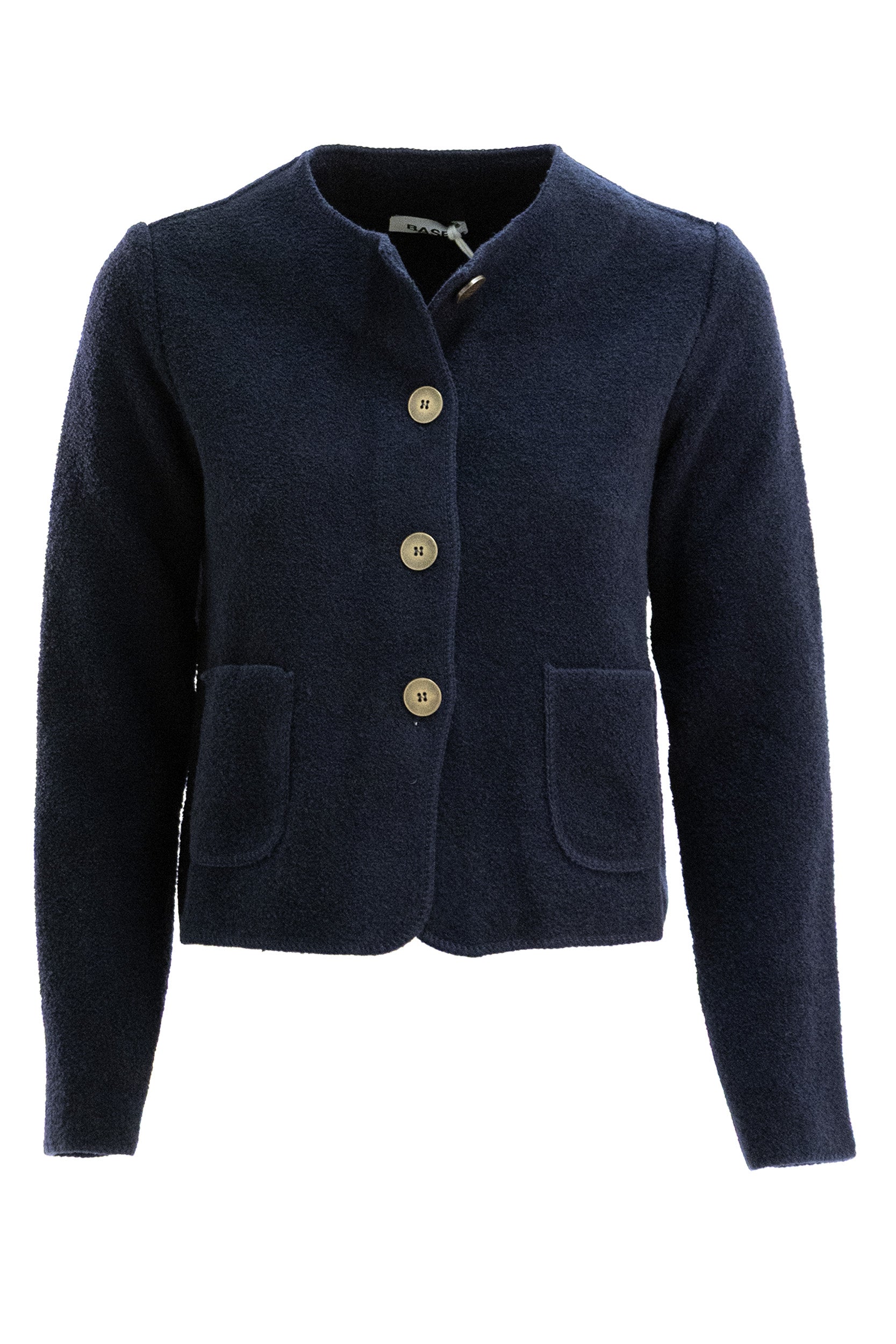 BASE Giacca in lana bouclé di colore blu