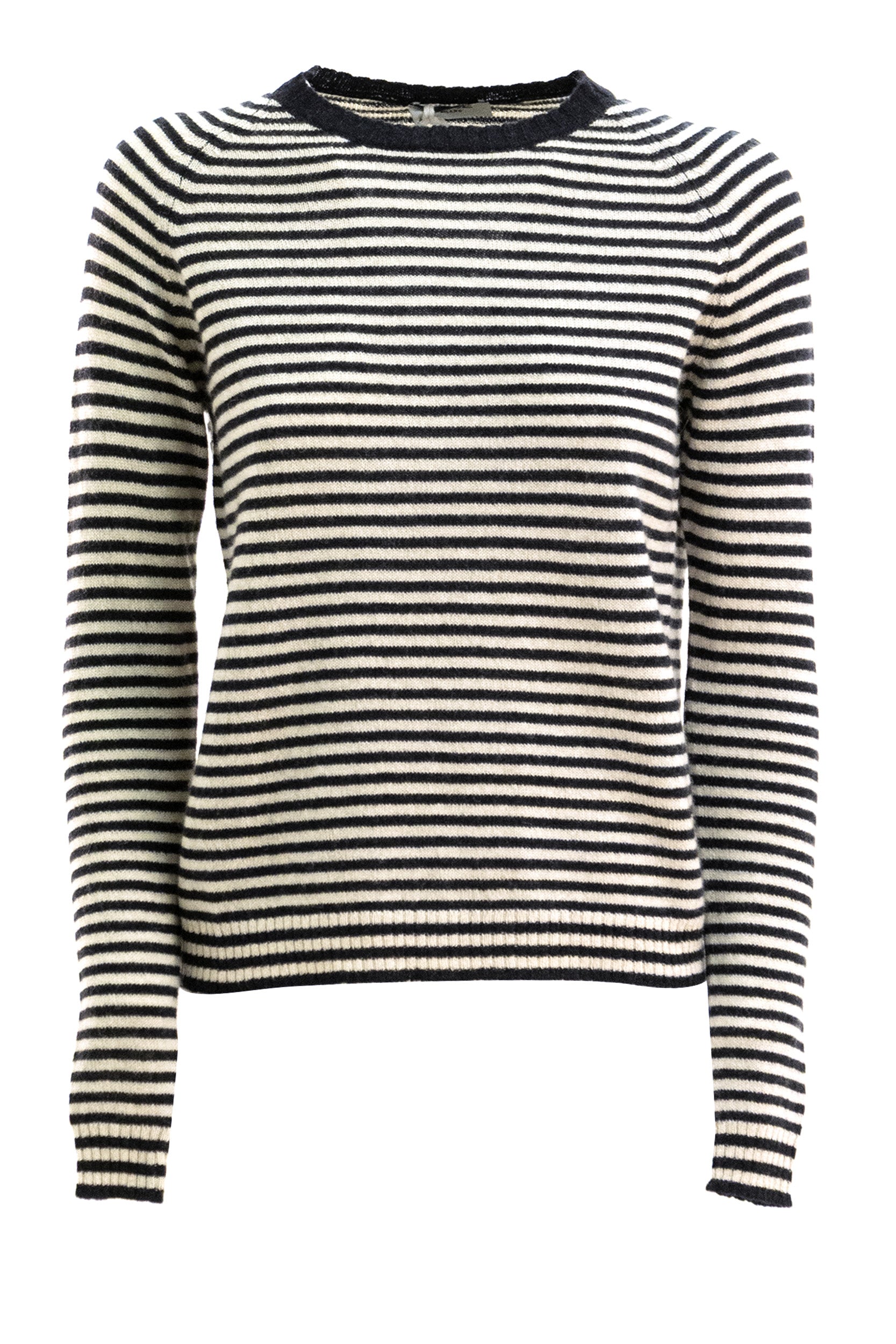 BASE Pullover in lana e cashmere a righe di colore beige e blu