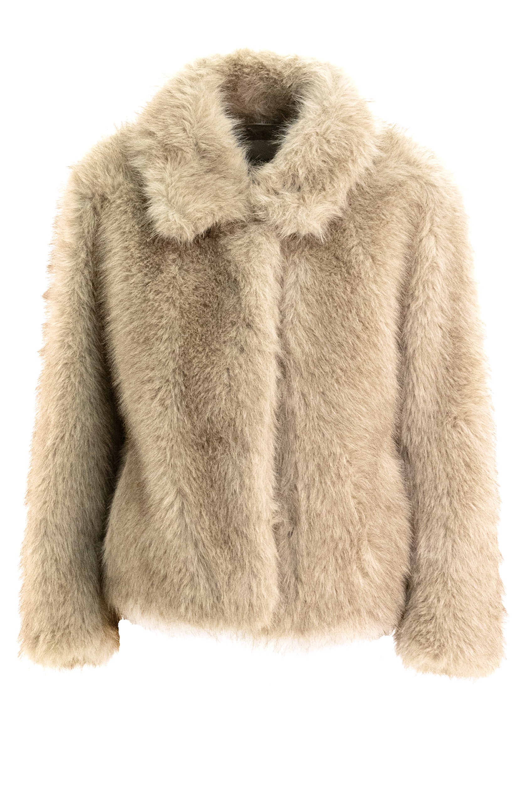 'S Max Mara Cappotto corto in eco pelliccia di colore beige