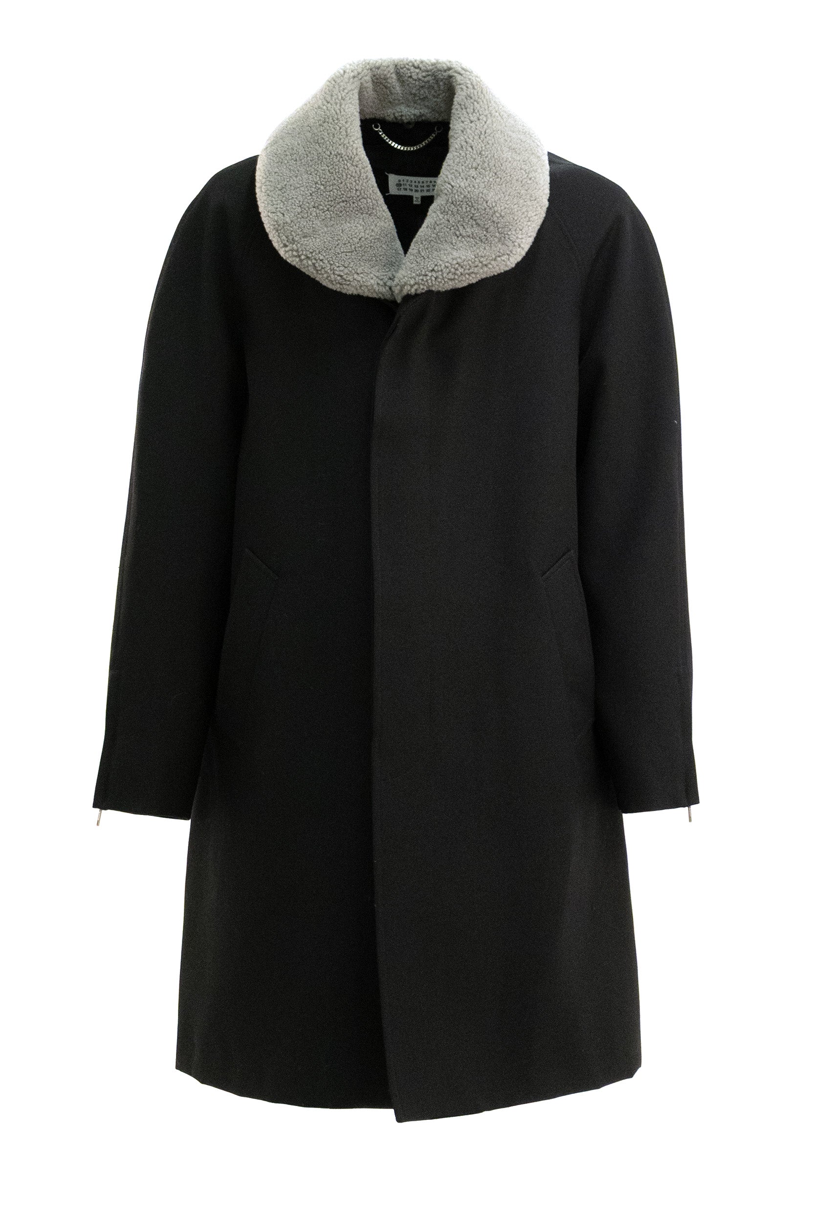 Maison Margiela Cappotto monopetto in lana di colore nero
