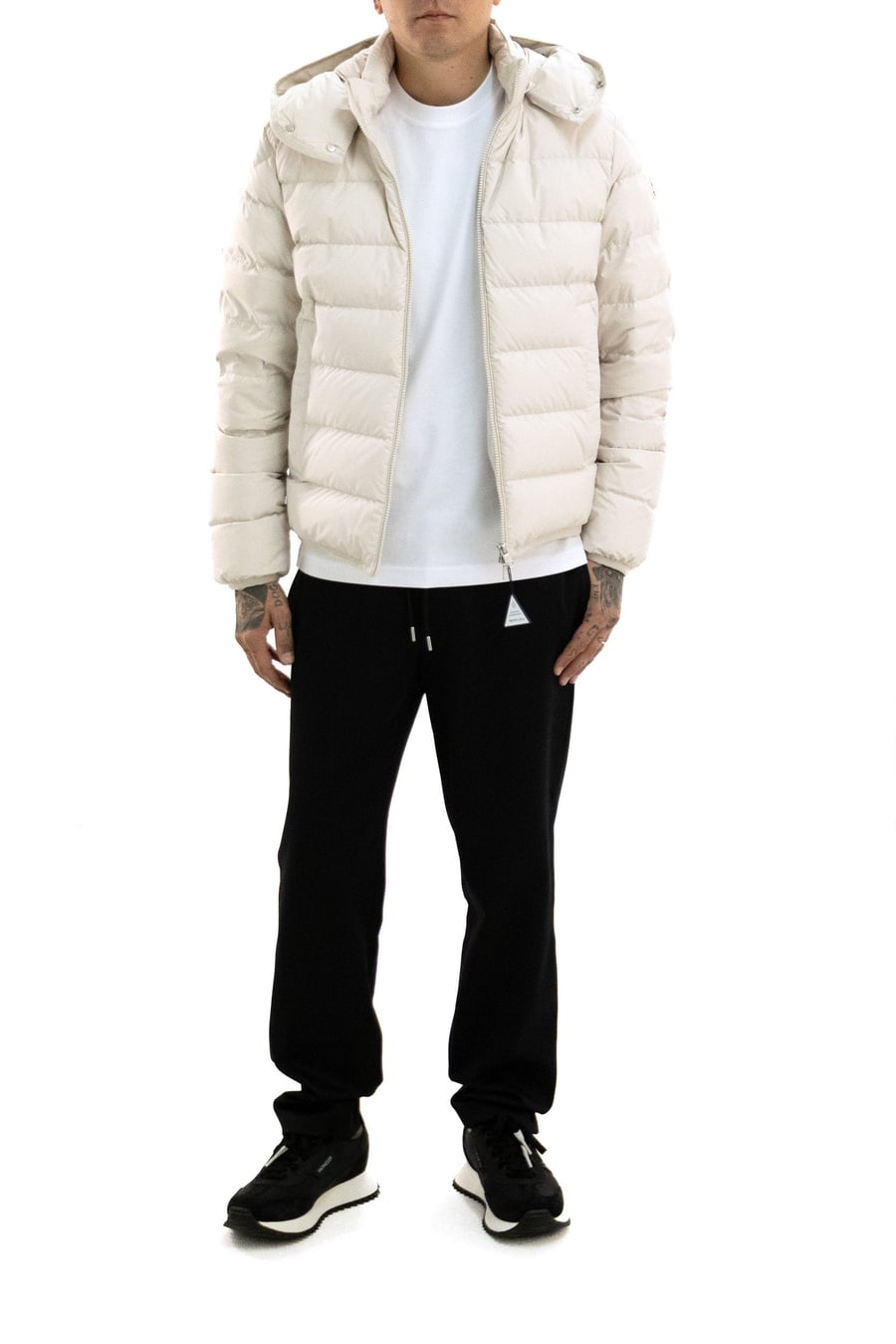 Moncler Piumino Montbrocq  in poliestere color avorio, view 2