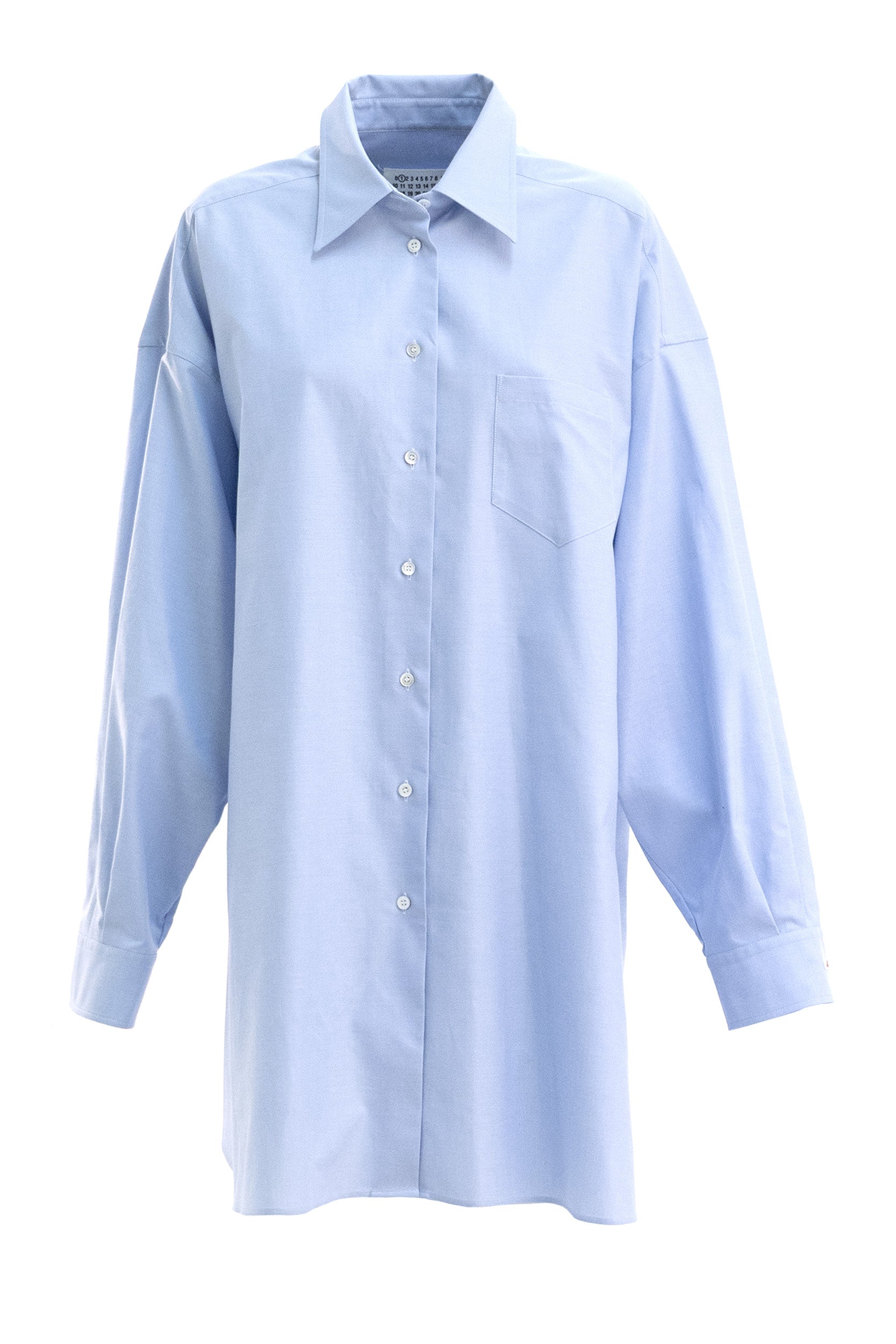 Maison Margiela Camicia oversize in cotone Oxford di colore azzurro