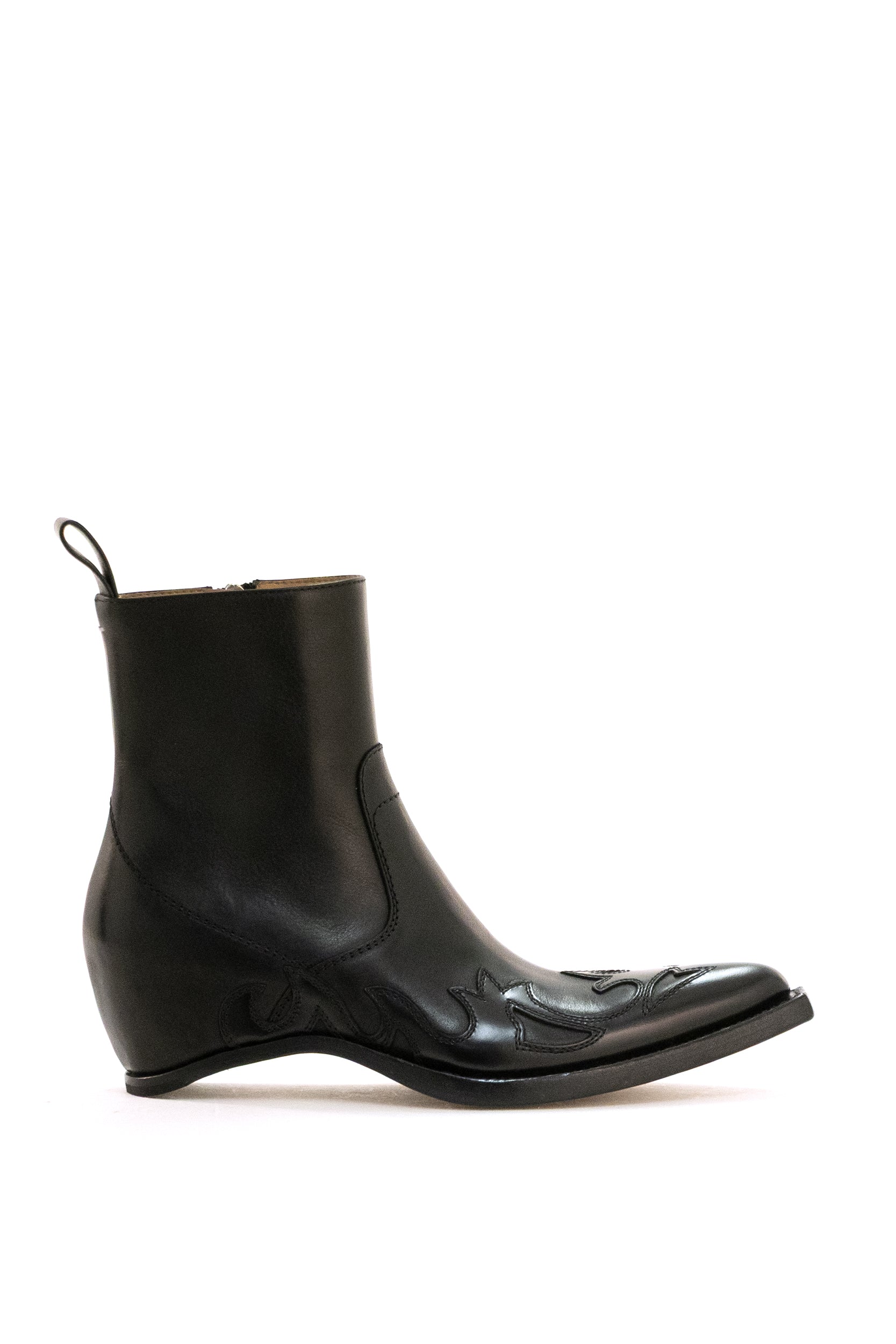 Maison Margiela Stivali texani Heel-Less in pelle di colore nero