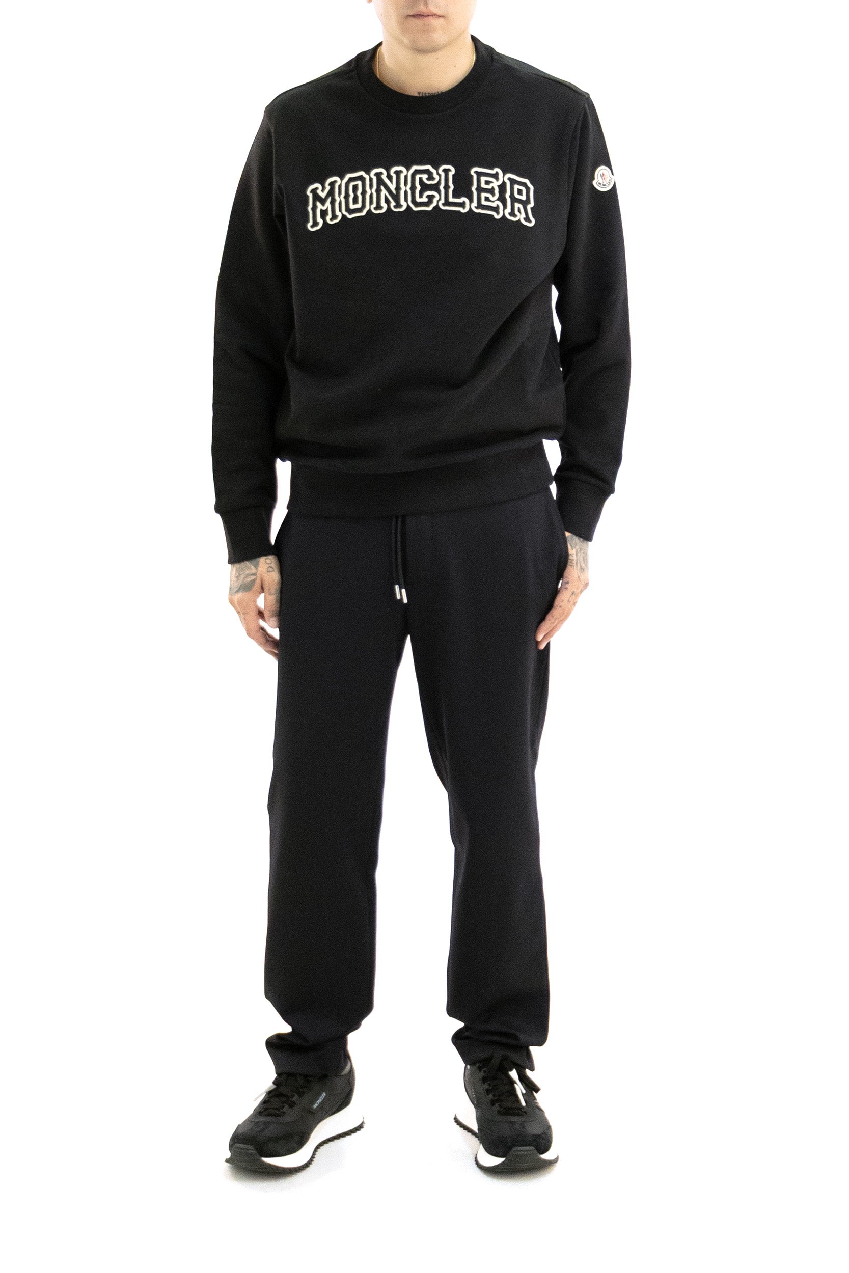 Moncler Felpa Logata in Cotone, view 2