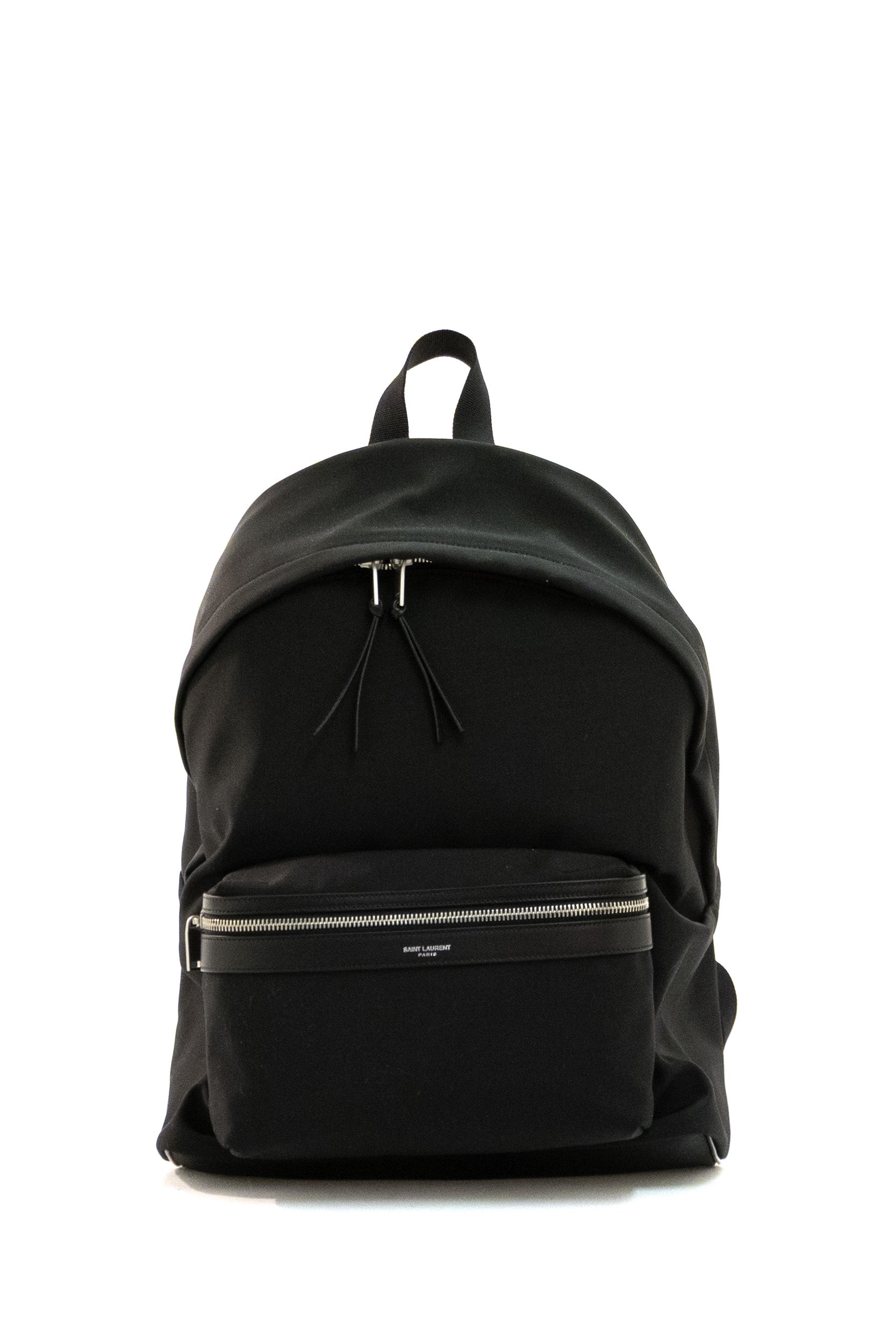 Saint Laurent Zaino City in Tela, Nylon e Pelle