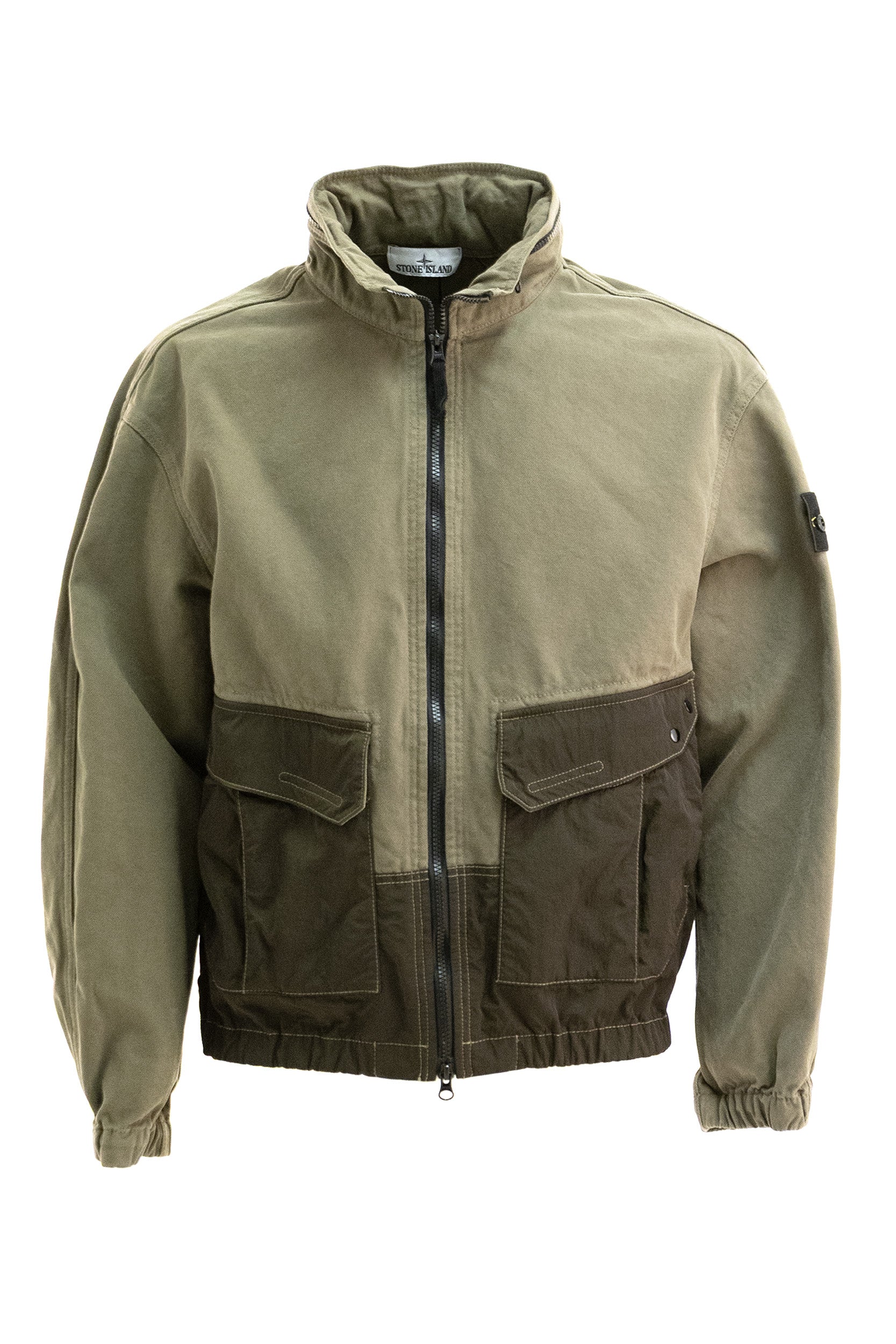 Stone Island Giacca in denim color verde oliva