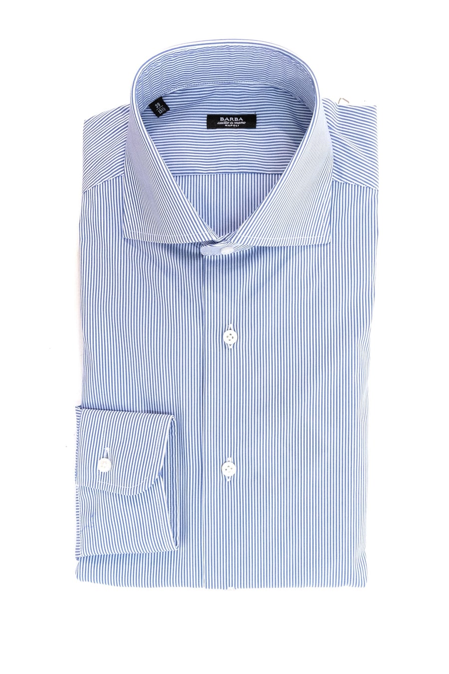 BARBA Camicia in cotone a righe di colore bianco e blu