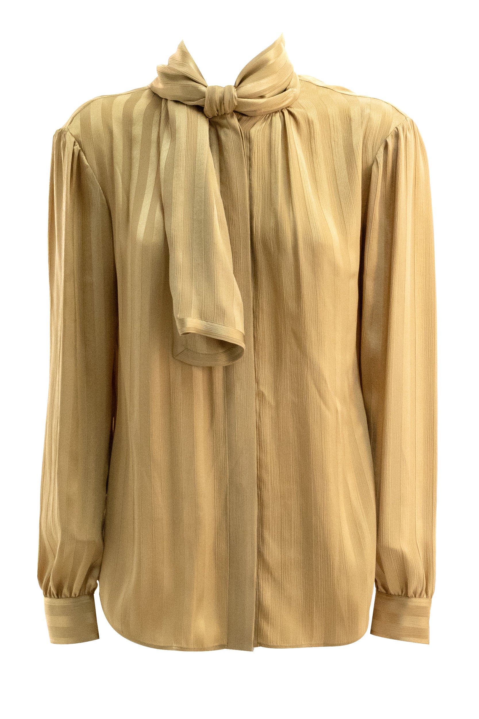 Saint Laurent Camicia in Seta con Collo Lavallière