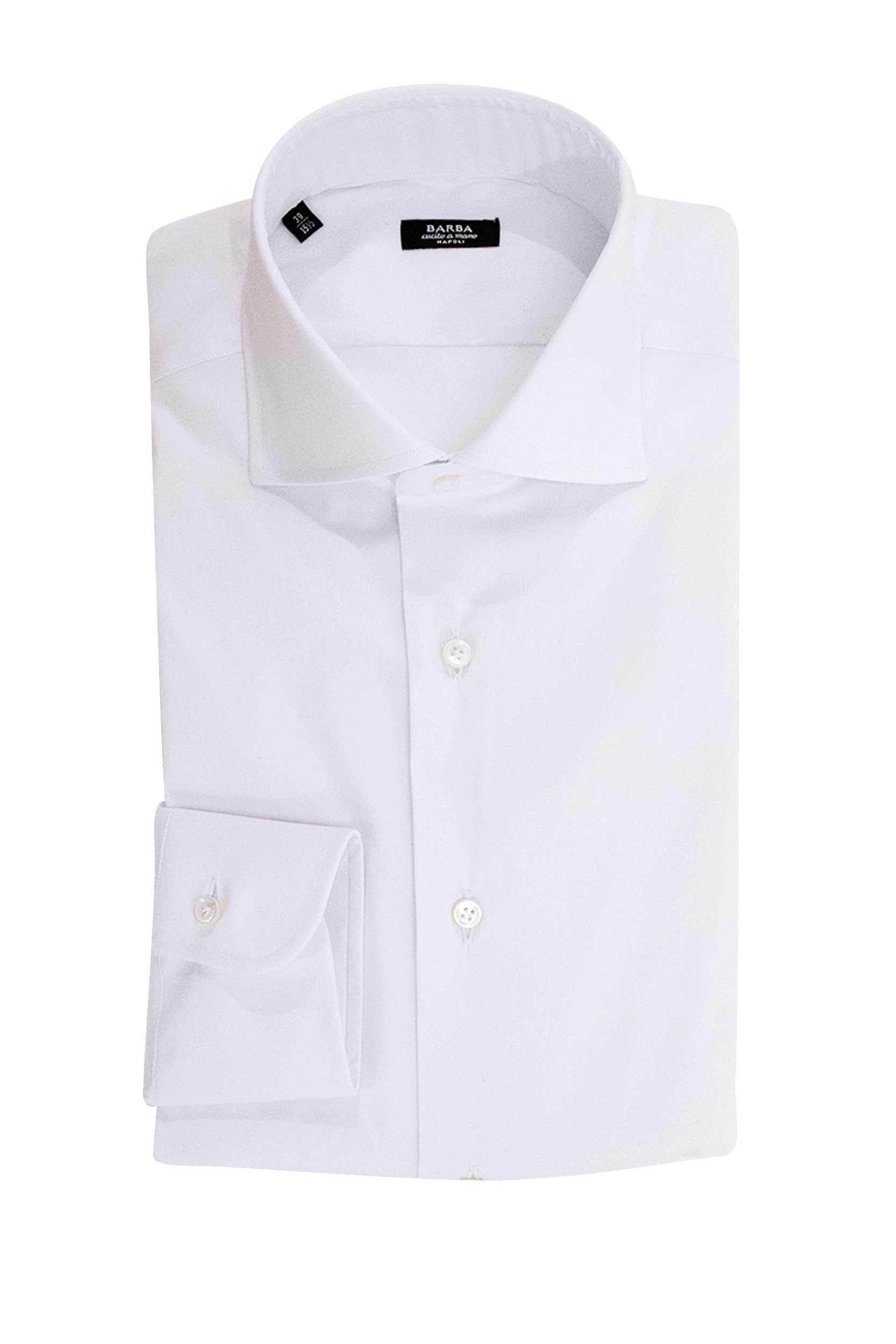 BARBA Camicia in cotone di colore bianco