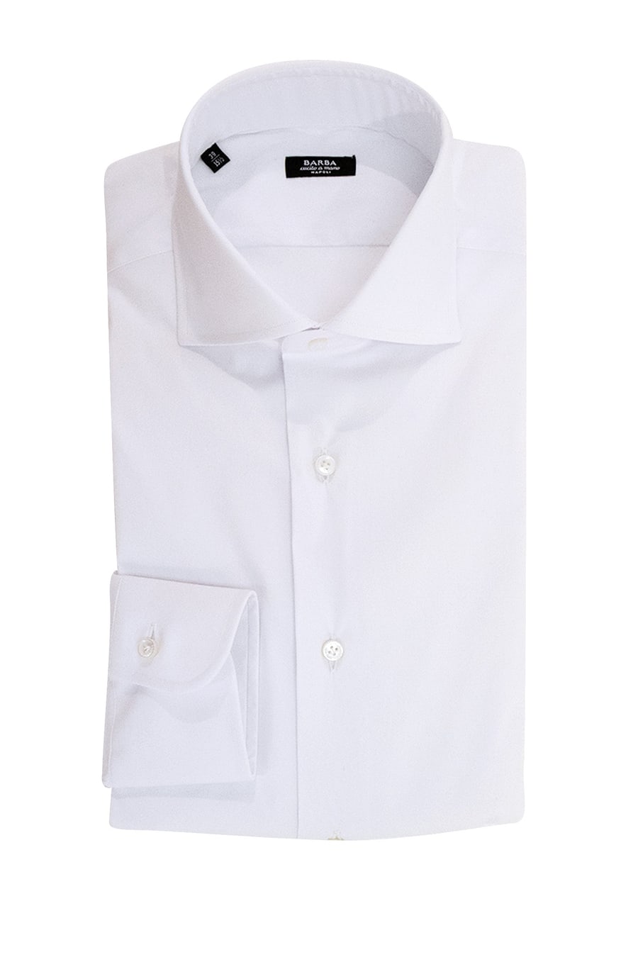 BARBA Camicia in cotone di colore bianco