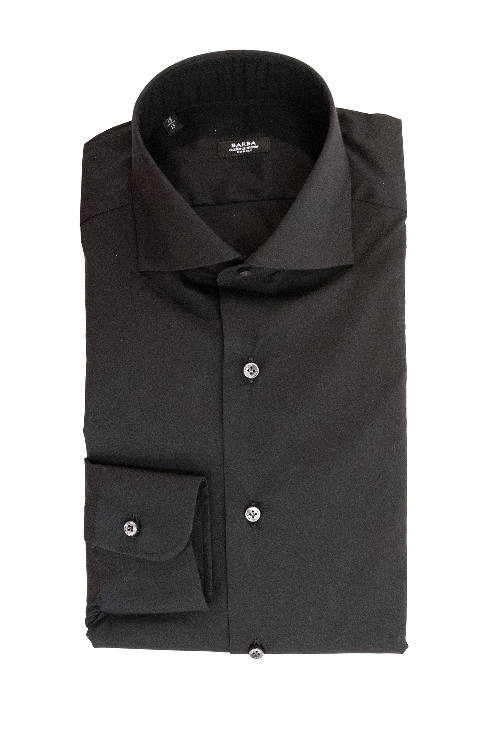 BARBA Camicia in cotone di colore nero