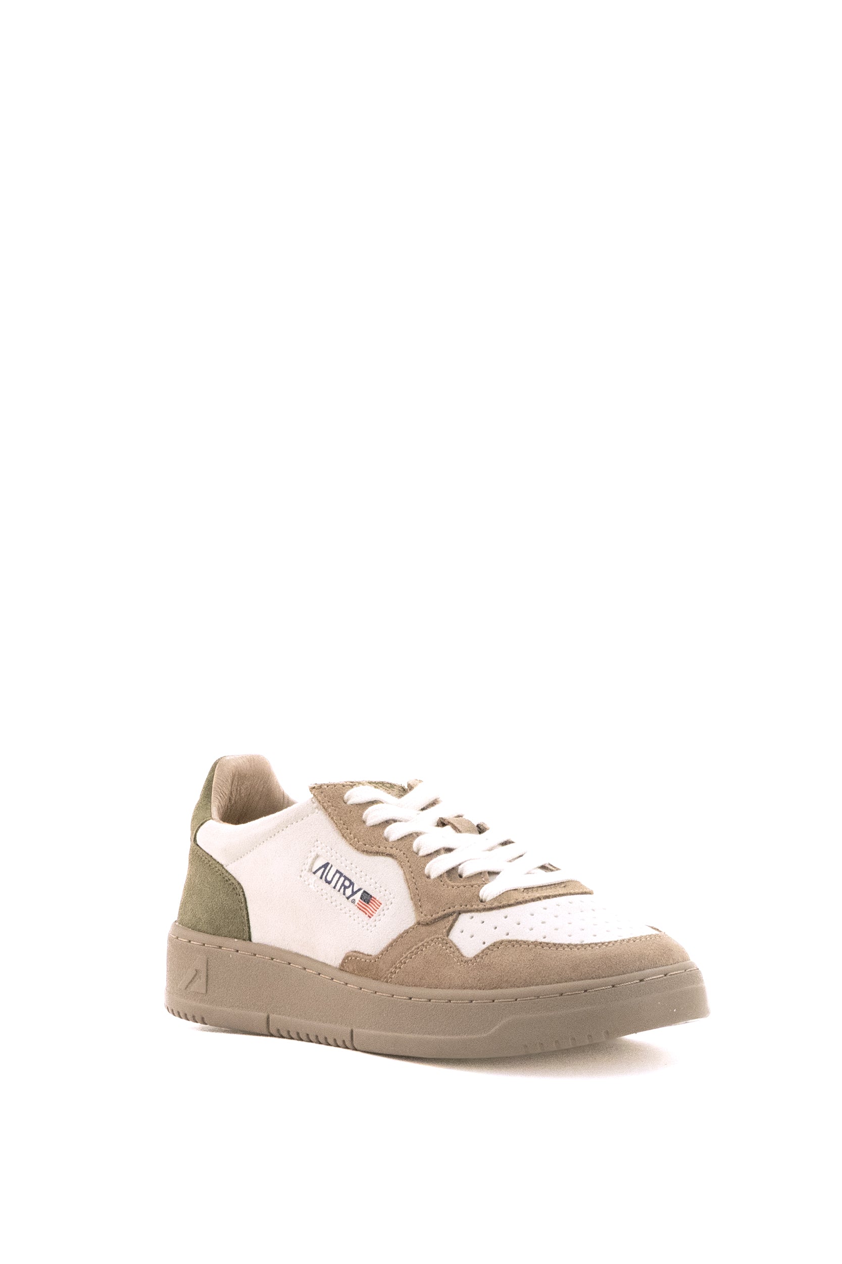 Autry Sneakers Medalist in suede color sigaro e beige chiaro, view 2