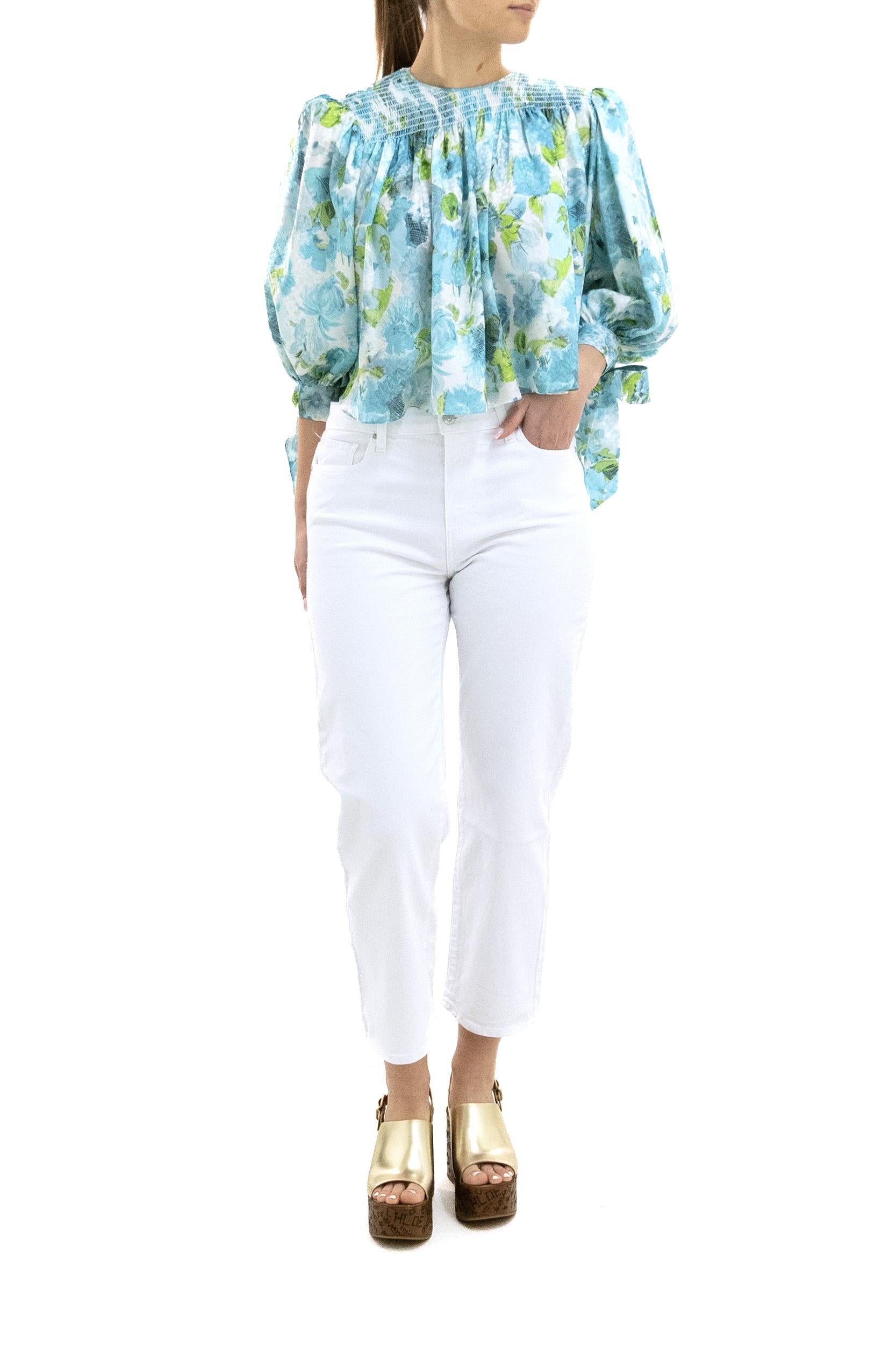 PAIGE Jeans in cotone di colore bianco, view 2