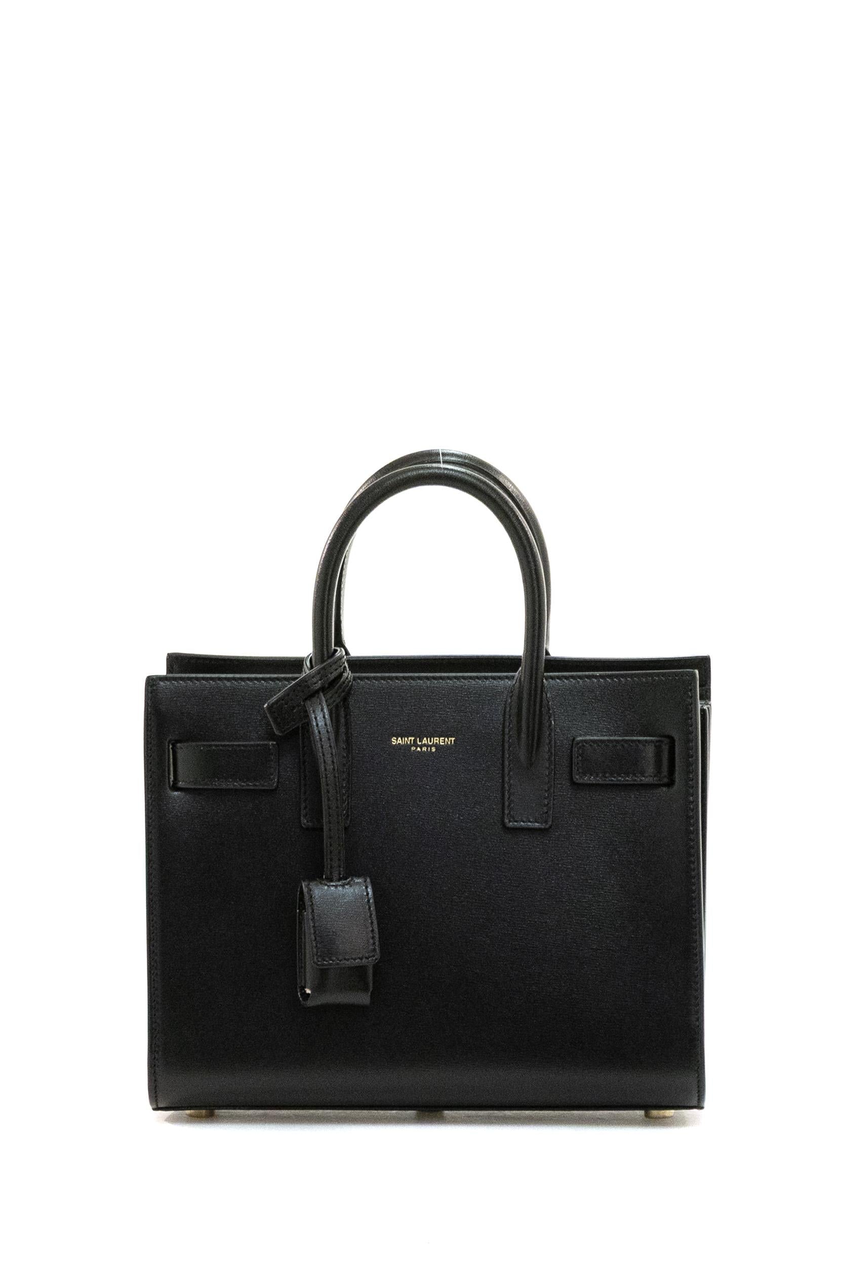 Saint Laurent Borsa Sac de Jour Nano in Pelle nera