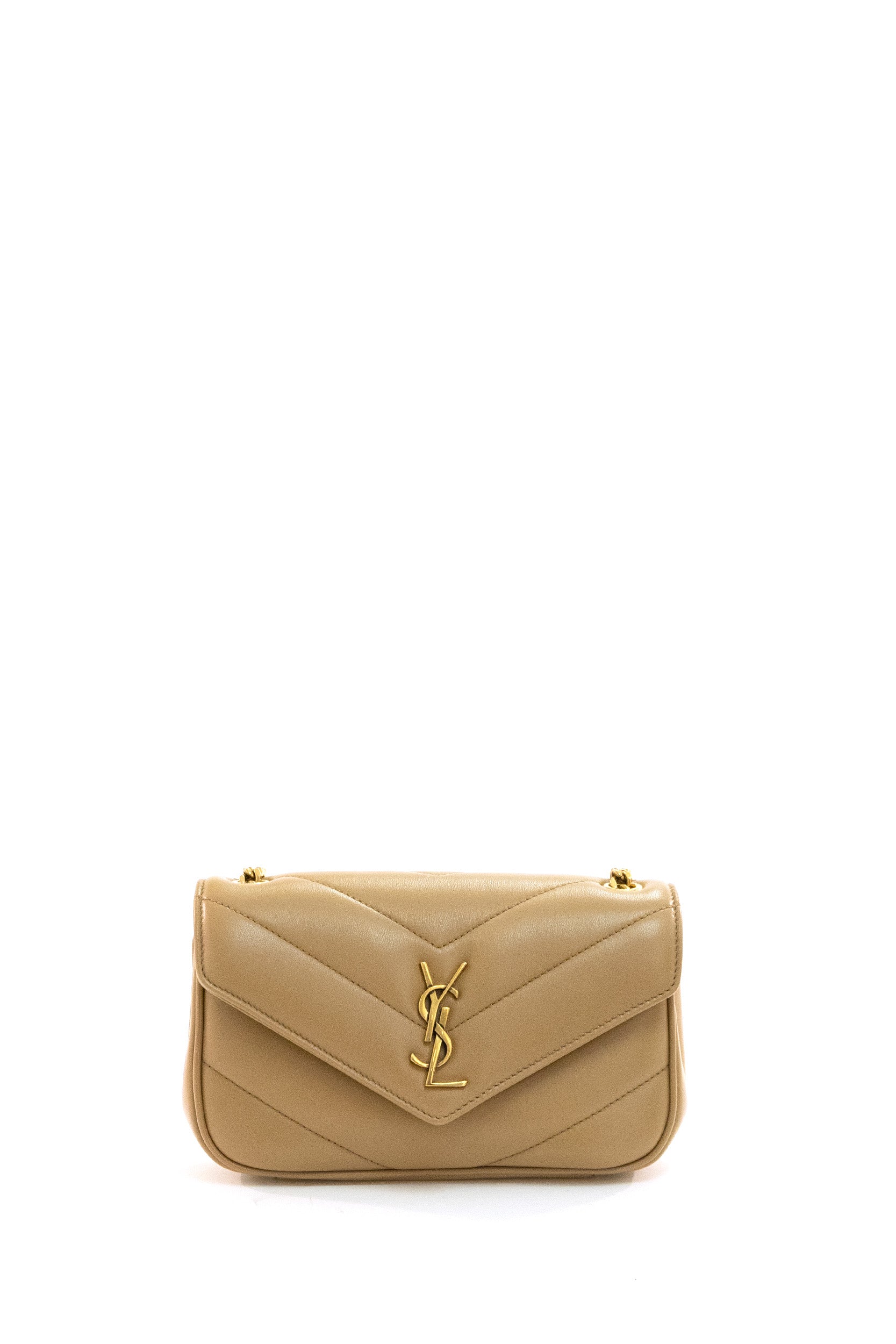 Saint Laurent Borsa Loulou Mini in nappa matelassè color beige