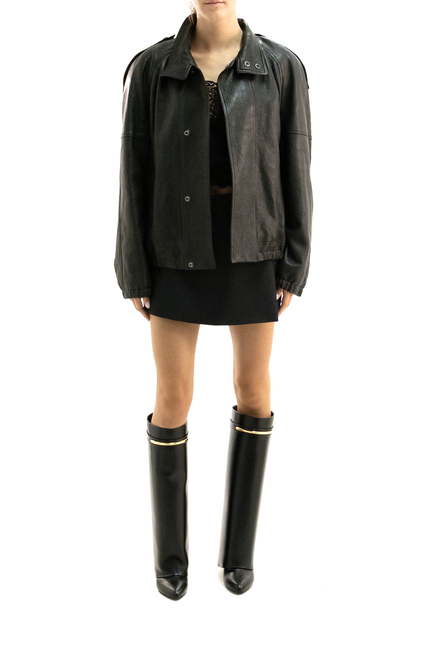 Saint Laurent Giacca Bomber in Pelle Vintage, view 2