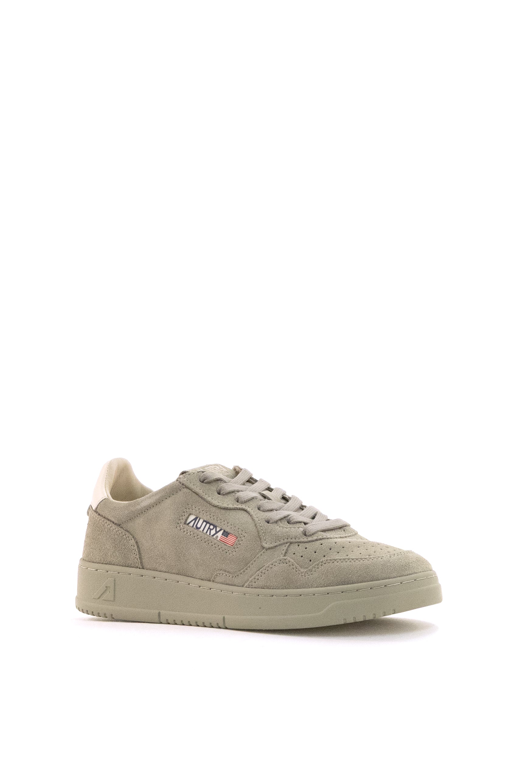 Autry Sneakers Medalist in suede color grigio verde, view 2
