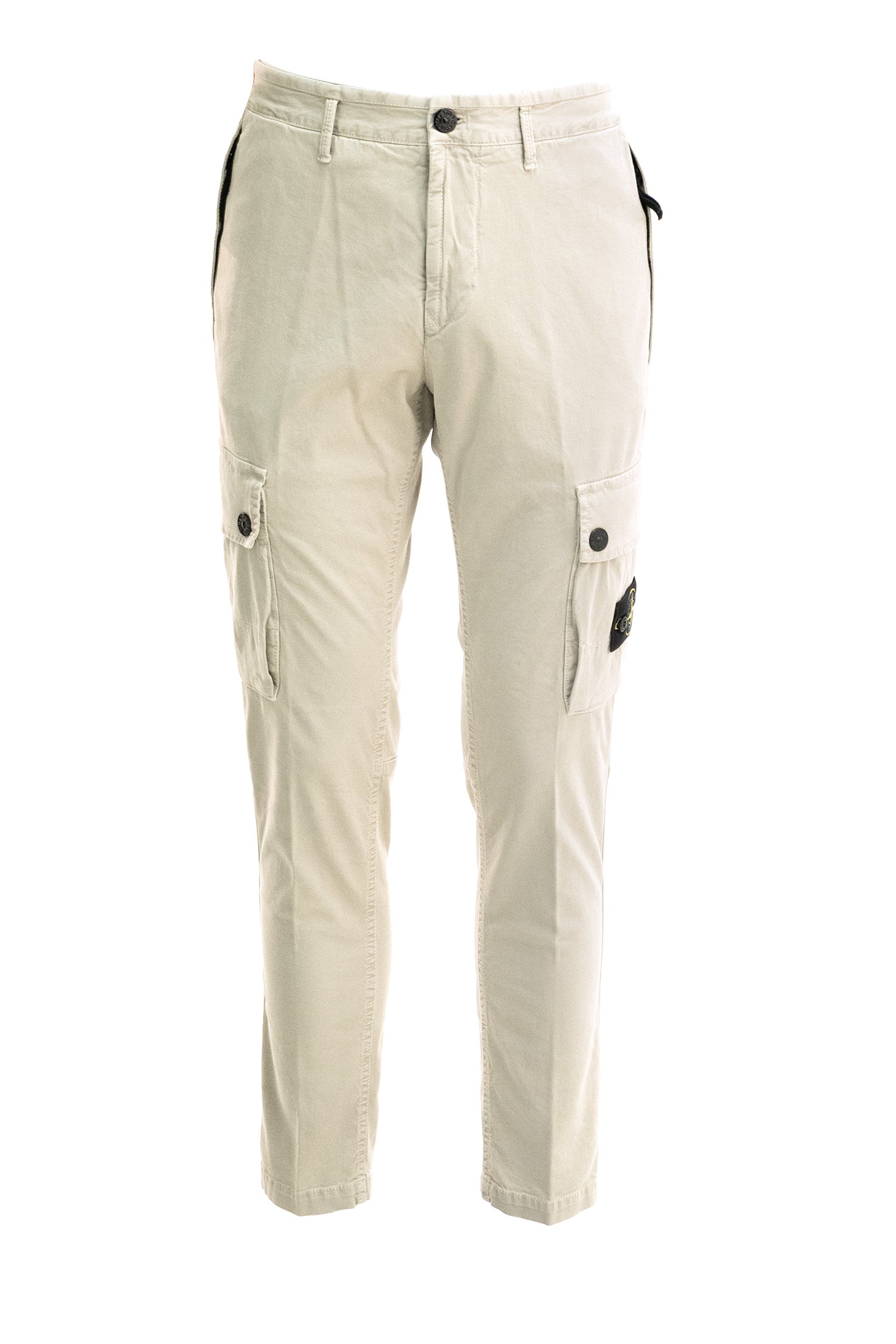 Stone Island Pantalone Cargo in Twill di Cotone Stretch