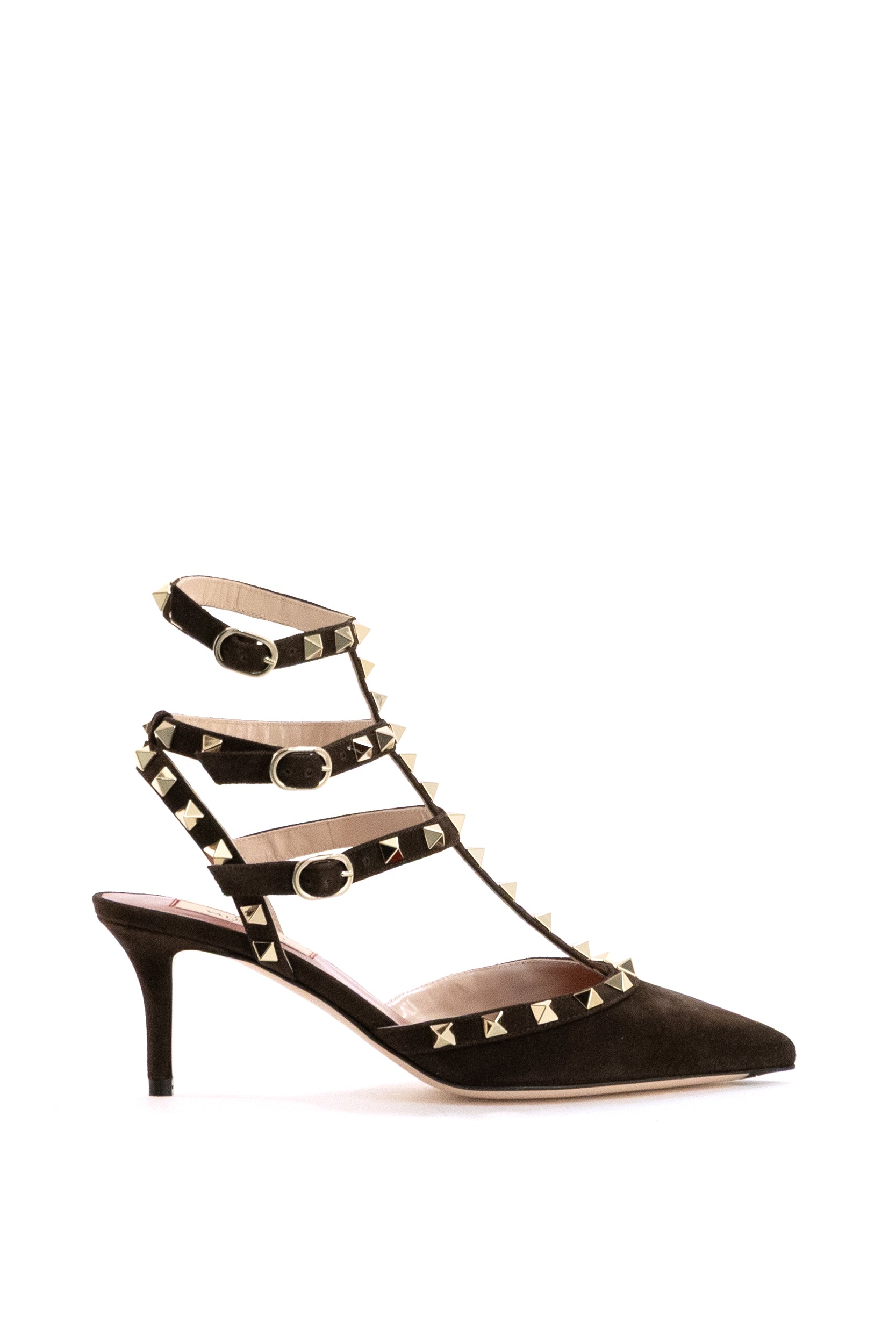 Valentino Garavani Décolleté Rockstud in suede di colore marrone