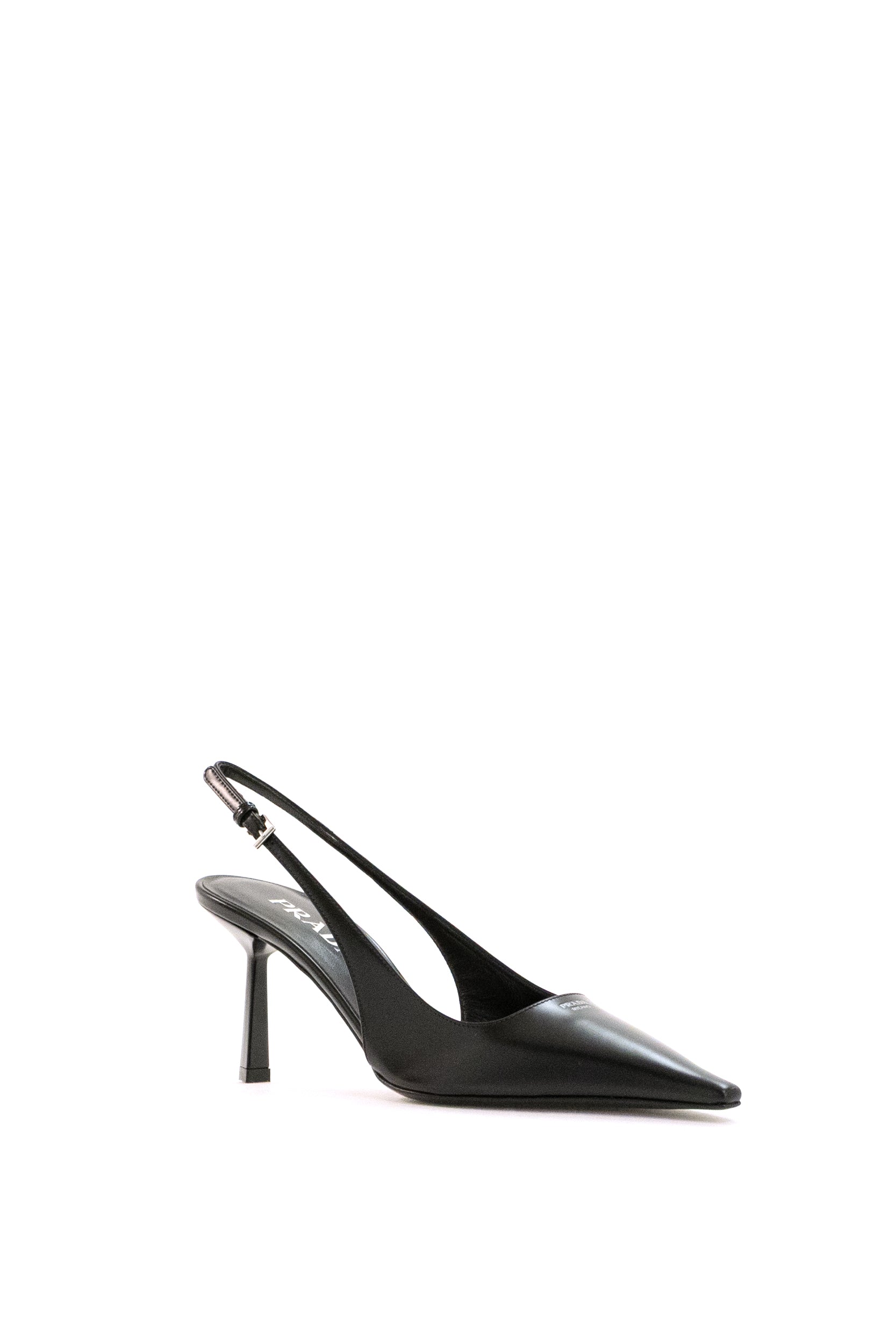 Prada Slingbacks in pelle spazzolata di colore nero, view 2