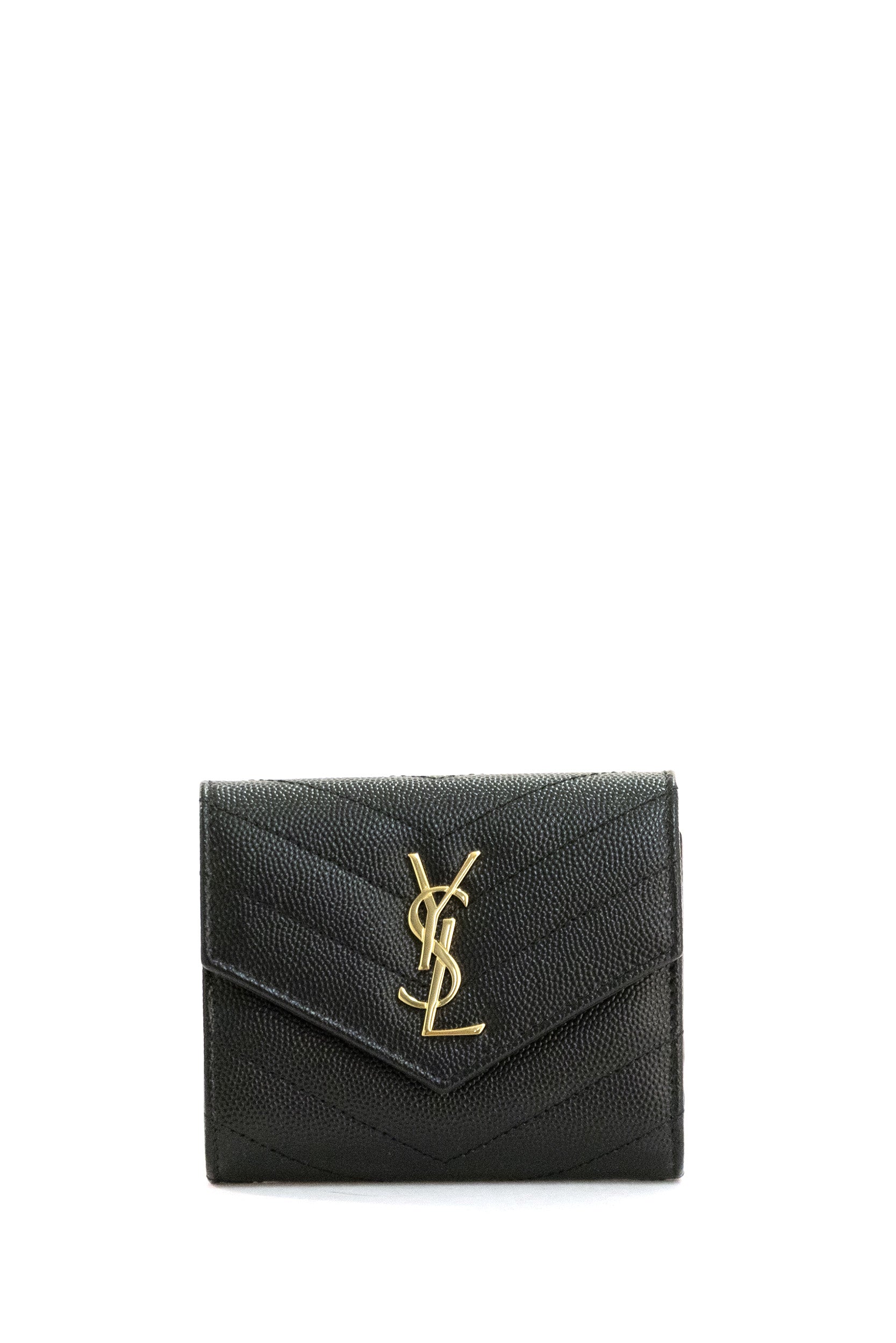 Saint Laurent Portafoglio Cassandre in Pelle Goffrata Grain de Poudre