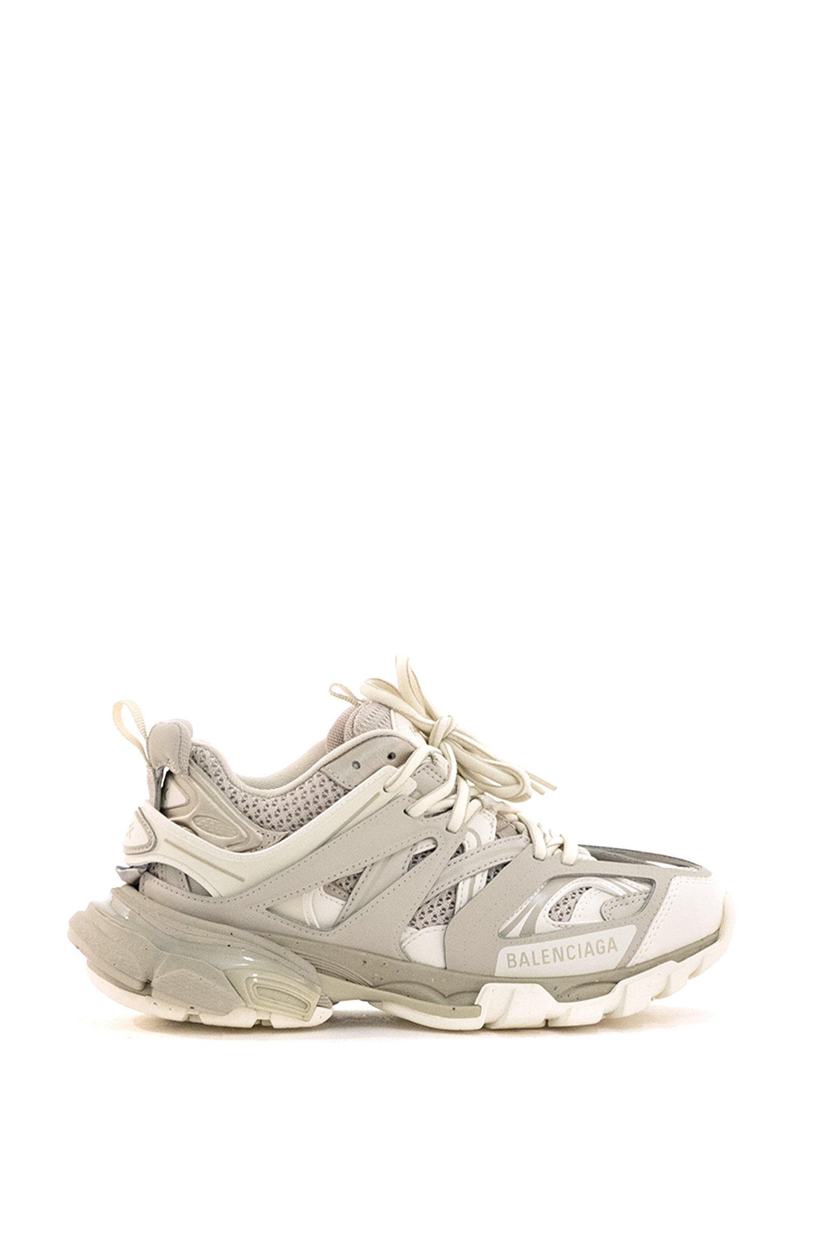 Balenciaga Sneakers Track in ecopelle, gomma e mesh color grigio tortora