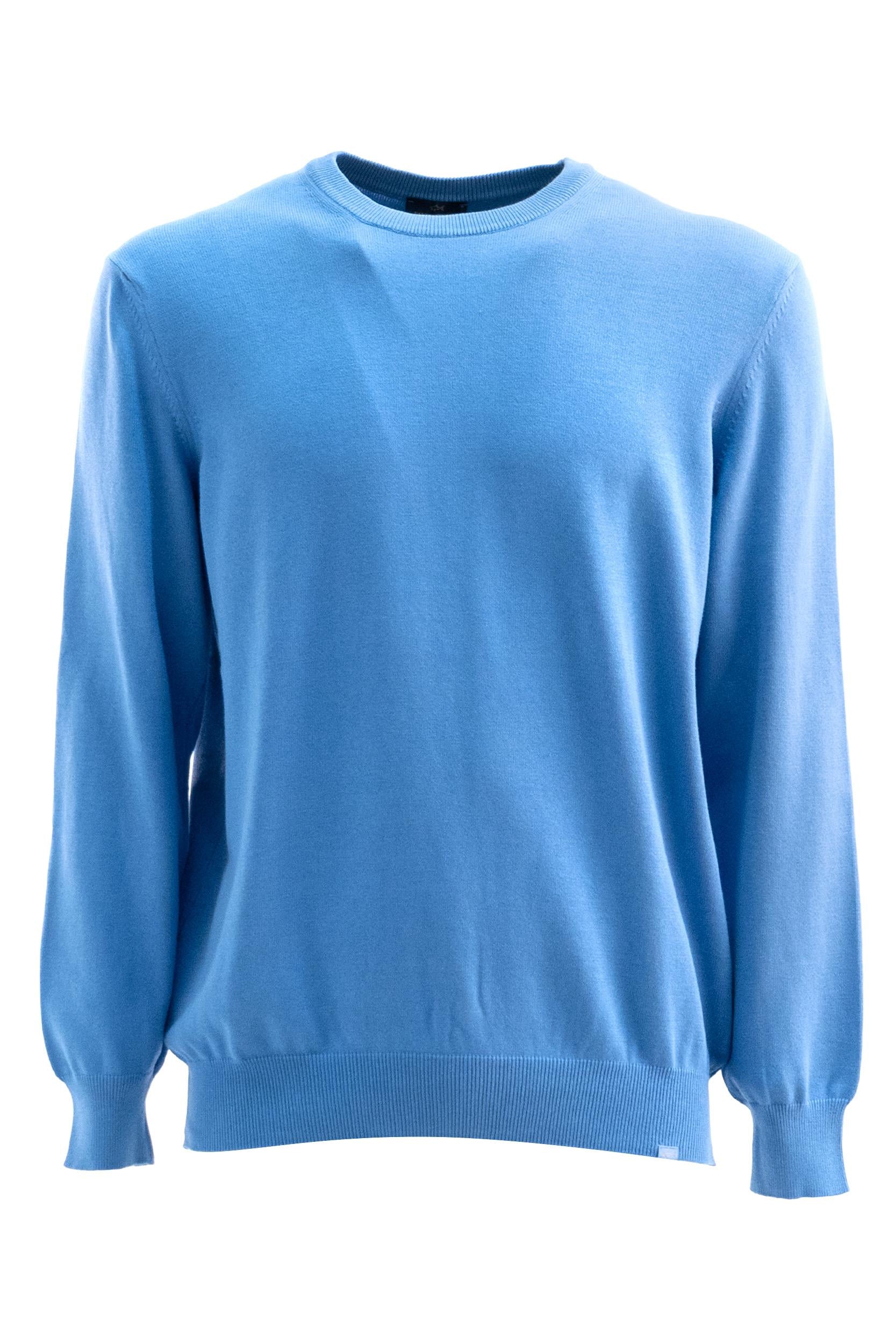 PAUL & SHARK Pullover in cotone di colore azzurro