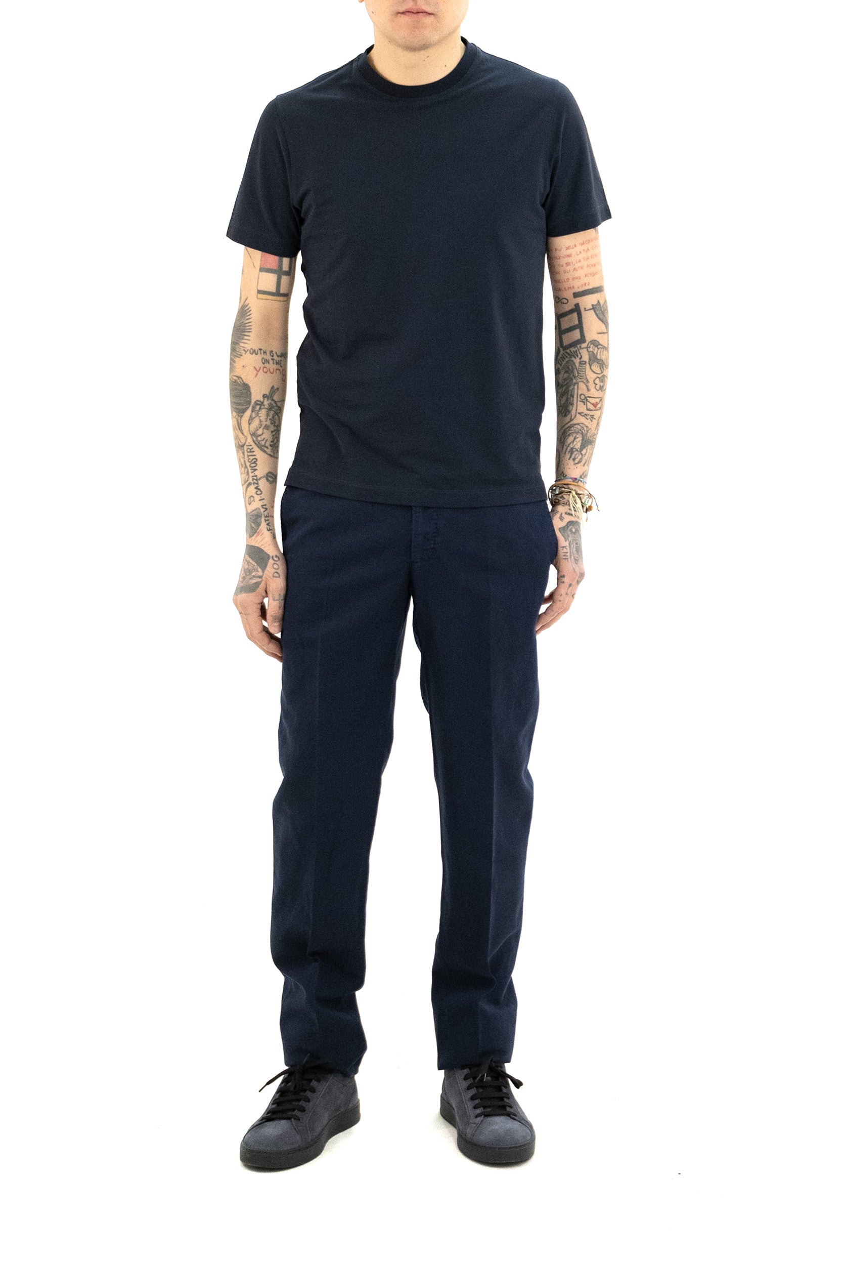 ZANONE T-shirt in Crêpe di Cotone colore blu, view 2