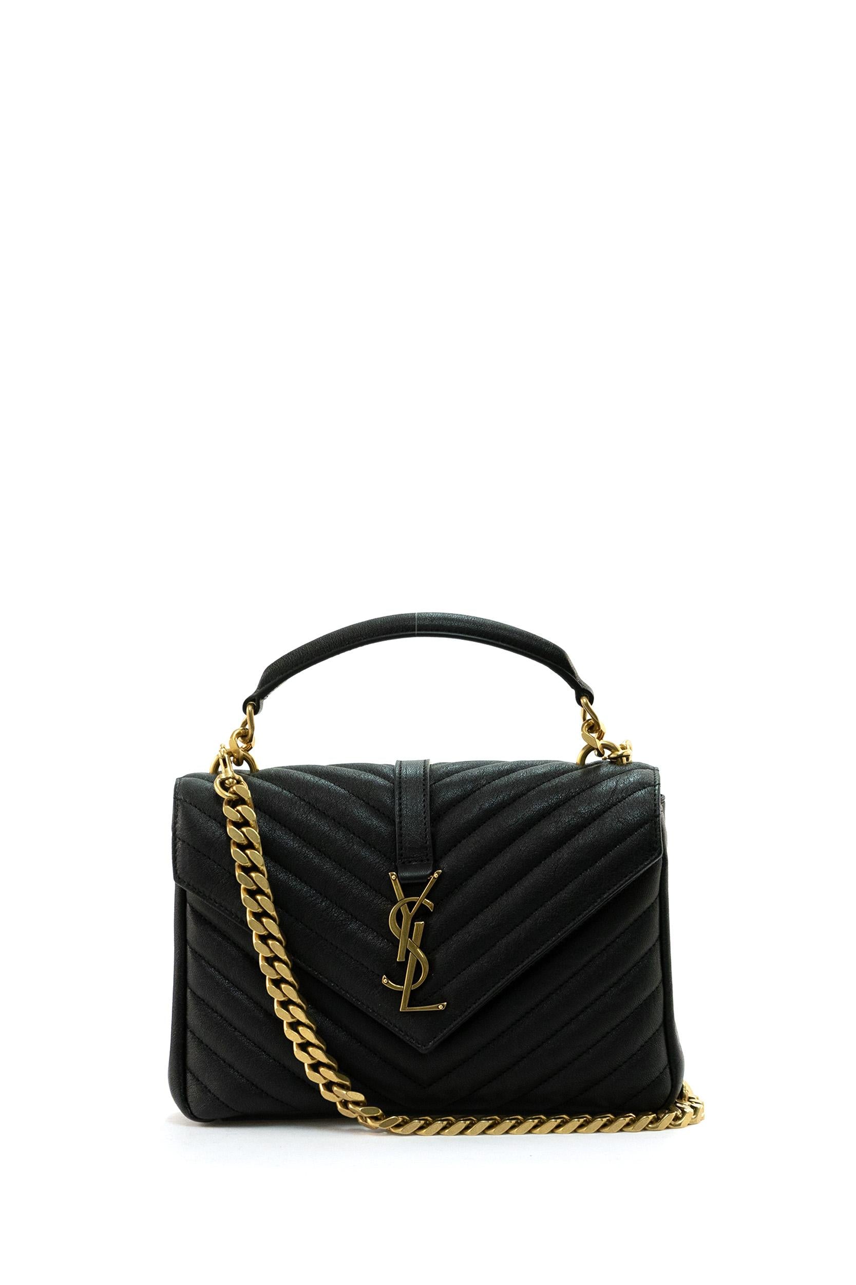 Saint Laurent Borsa Collége Media in pelle di colore nero