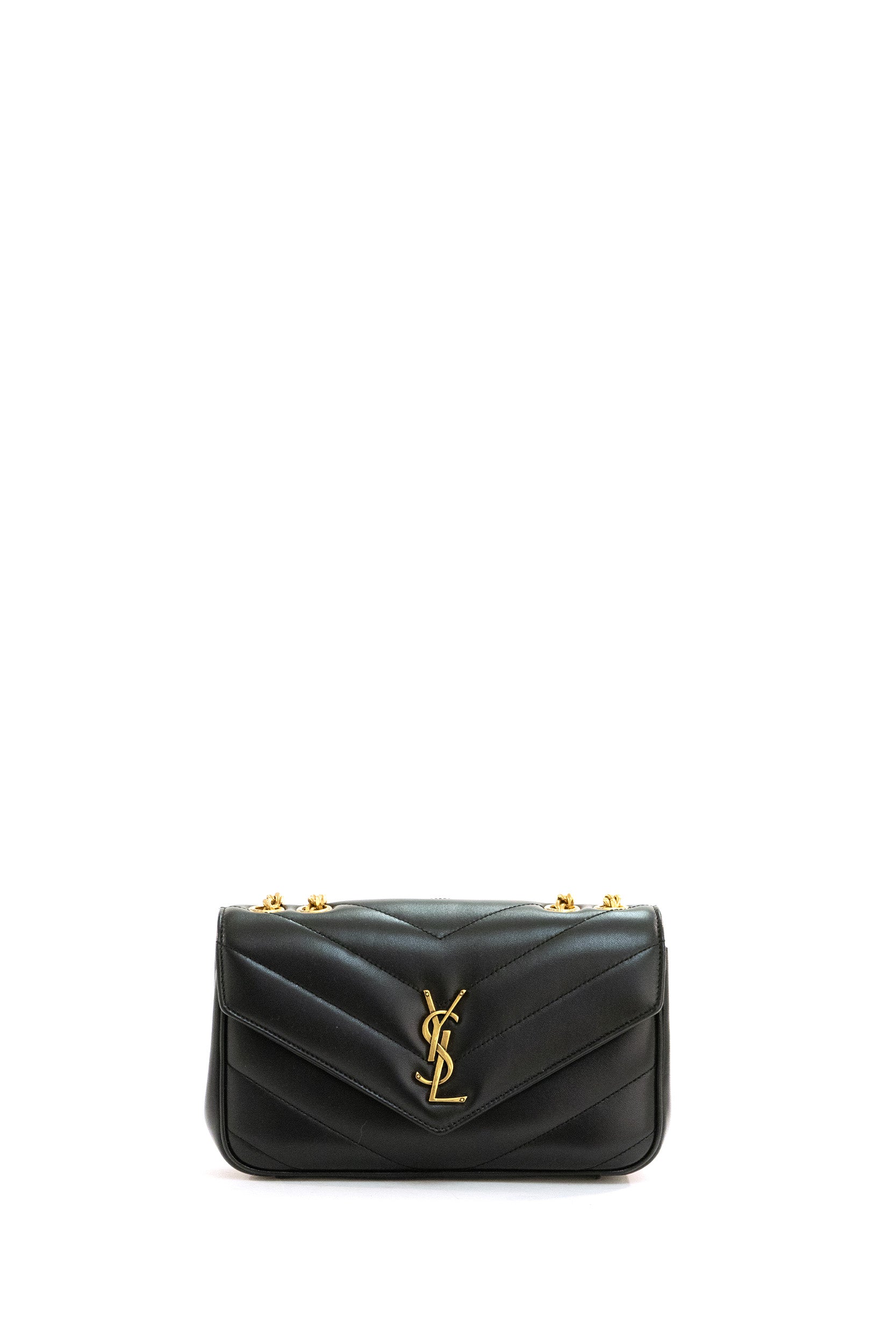 Saint Laurent Borsa Loulou Small in nappa matelassè color nero