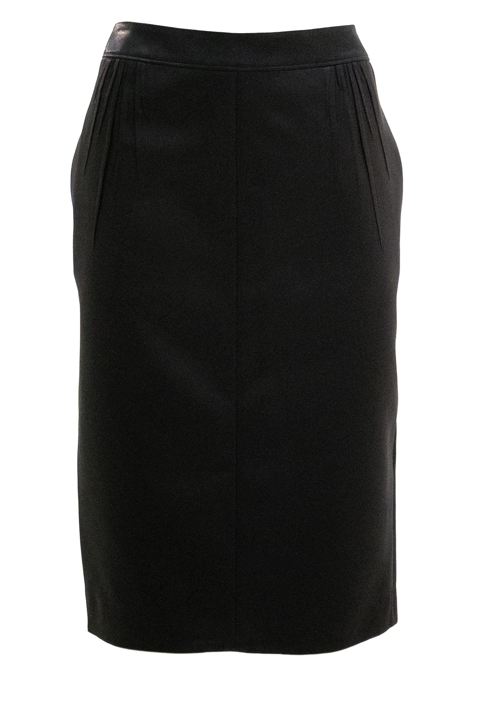 Saint Laurent Gonna a matita in raso padded di colore nero