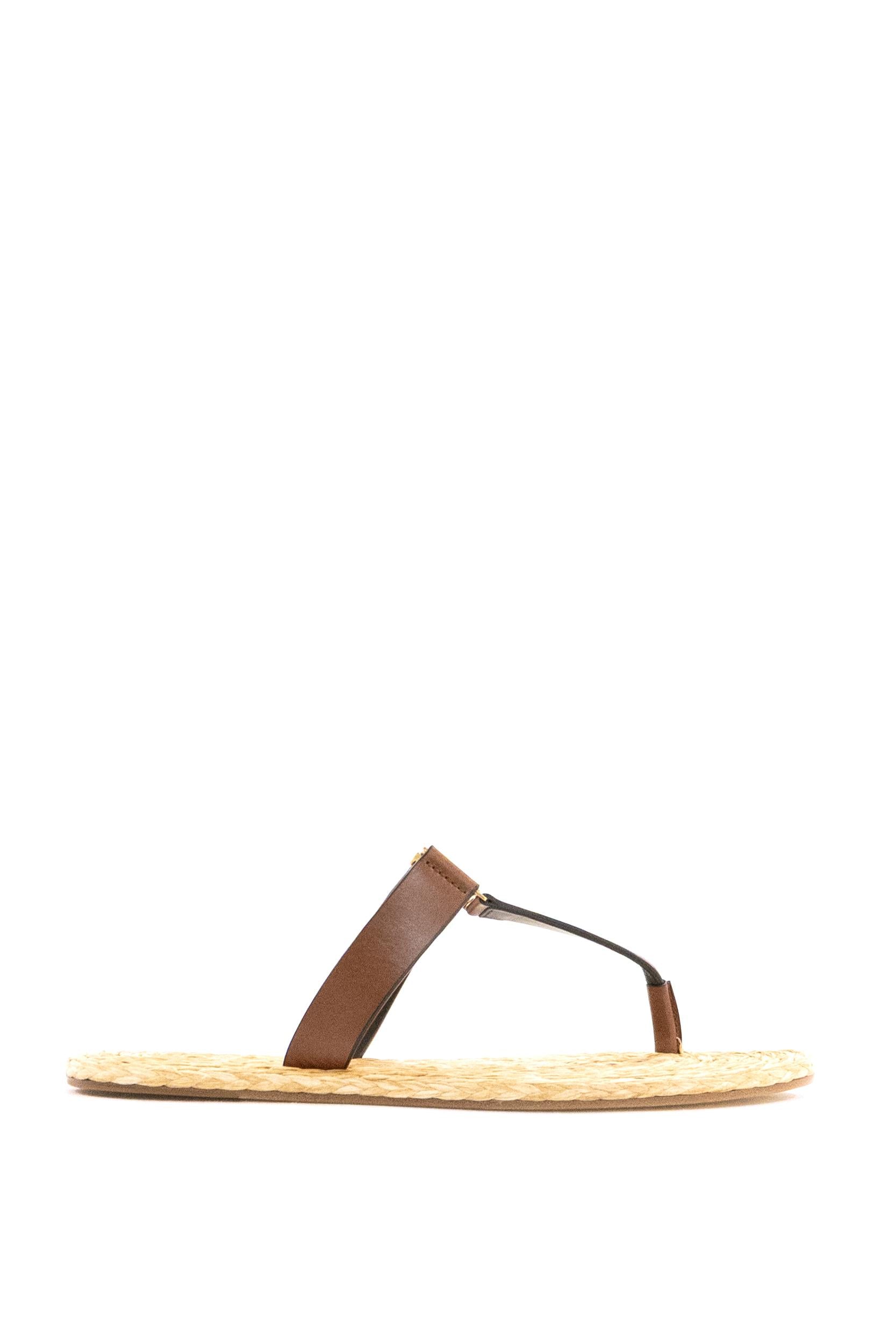 Saint Laurent Sandali infradito Babylone in pelle di colore marrone
