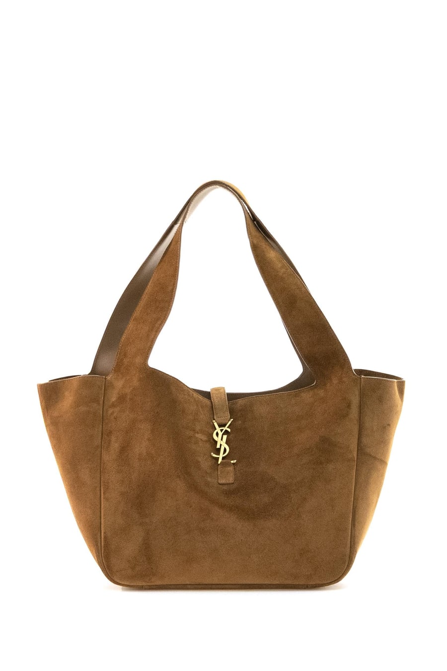 Saint Laurent Borsa a mano Le 5 à 7 Bea in suede color cammello