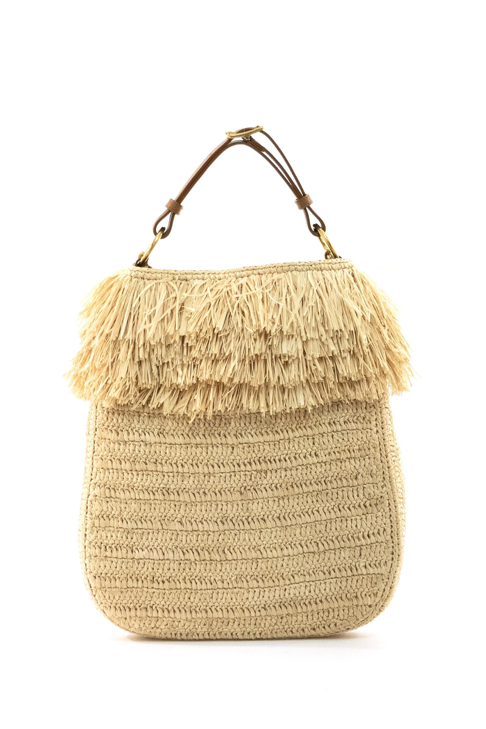 Saint Laurent Borsa a Tracolla Roady in Rafia