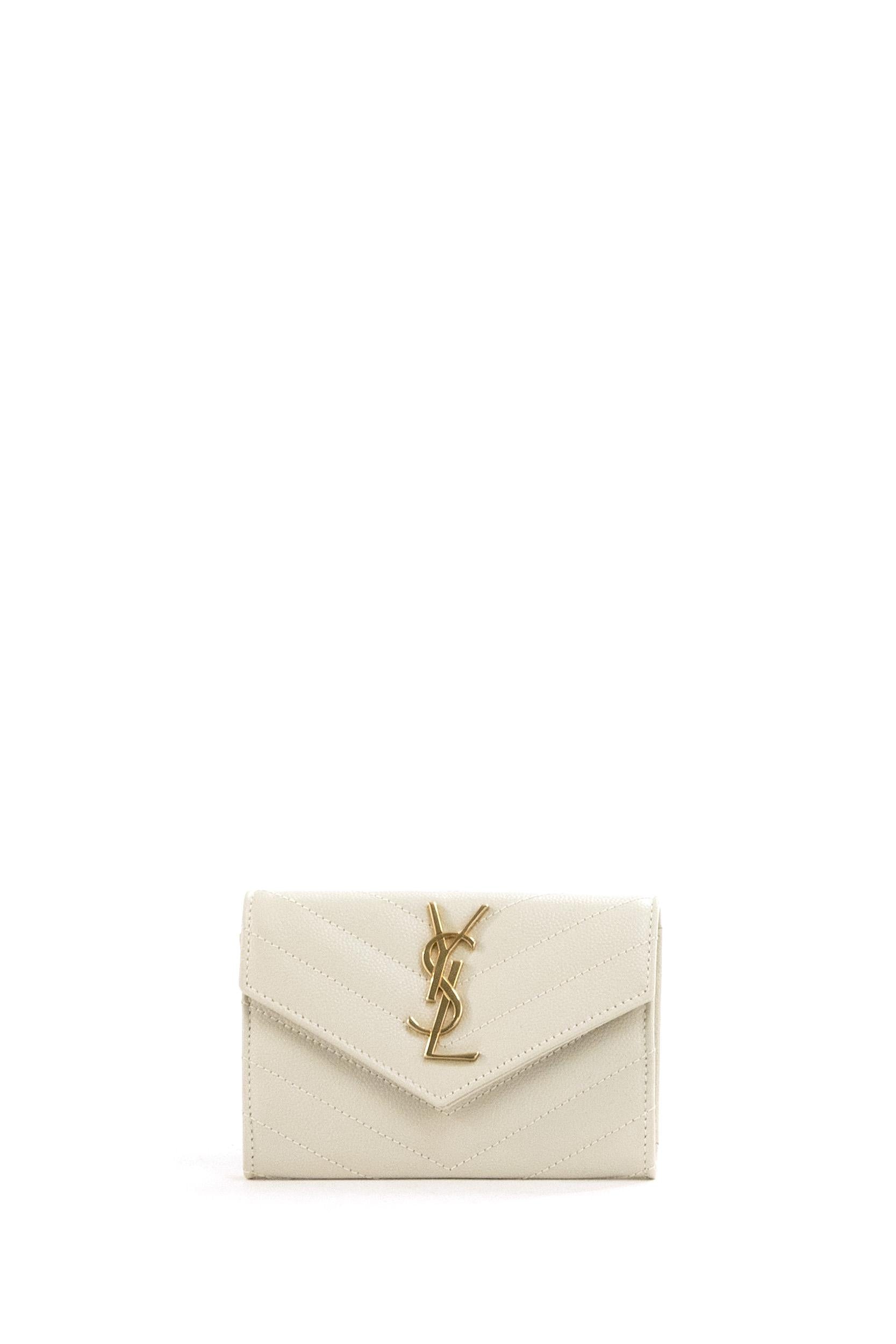 Saint Laurent Portafogli Envelope in Pelle Grain de Poudre