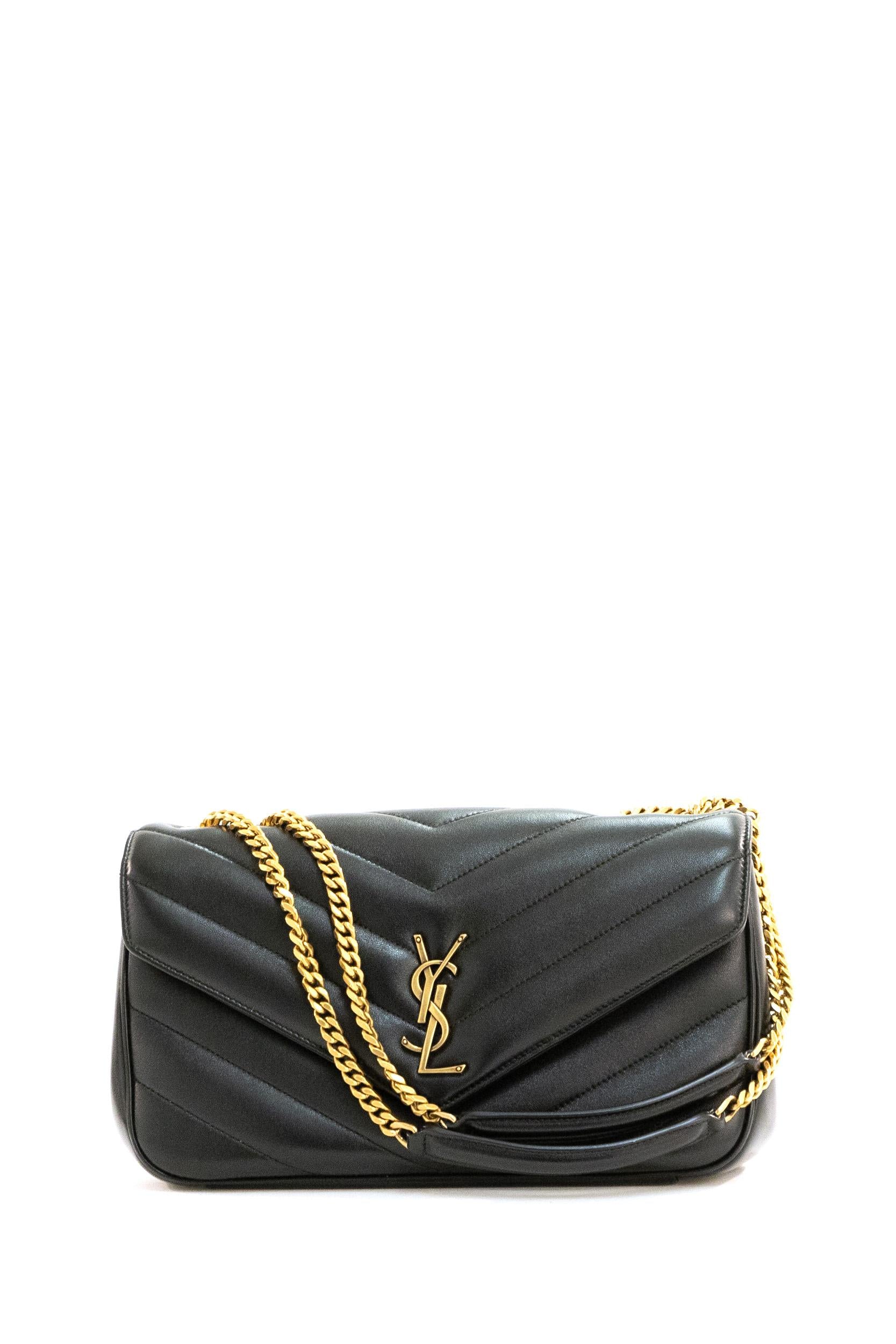 Saint Laurent Borsa Loulou Media in nappa matelassè color nero