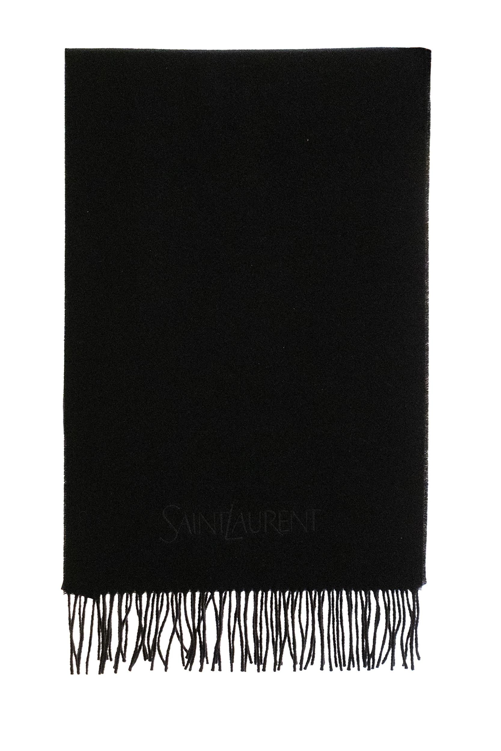 Saint Laurent Sciarpa in cashmere di colore nero