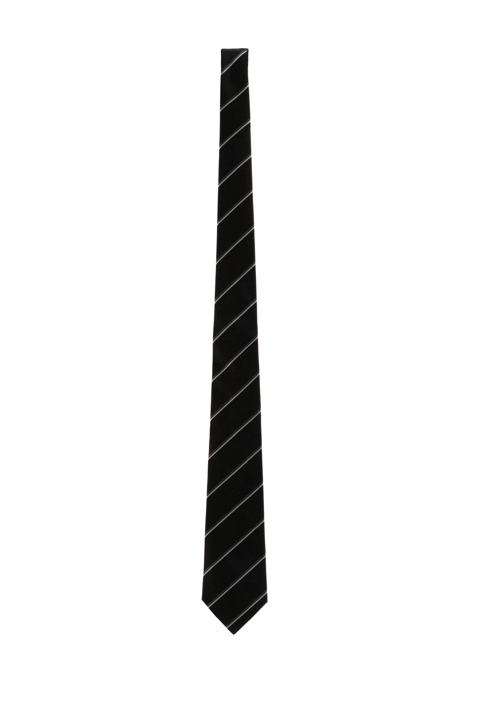 Saint Laurent Cravatta in seta a righe color nero